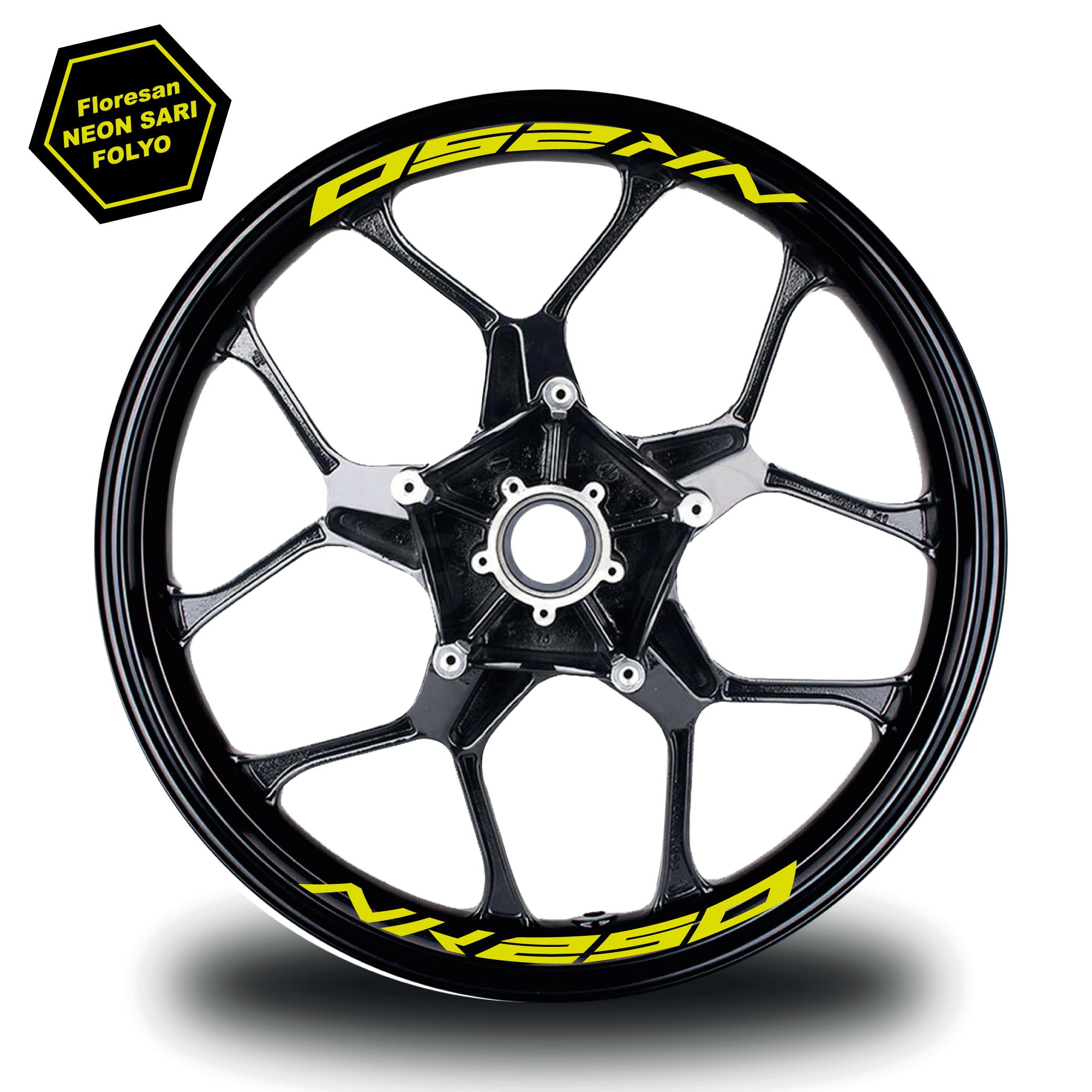 250 NKCF MOTO NK 250 Jant İçi 8 adet Sticker Floresan Neon Sarı