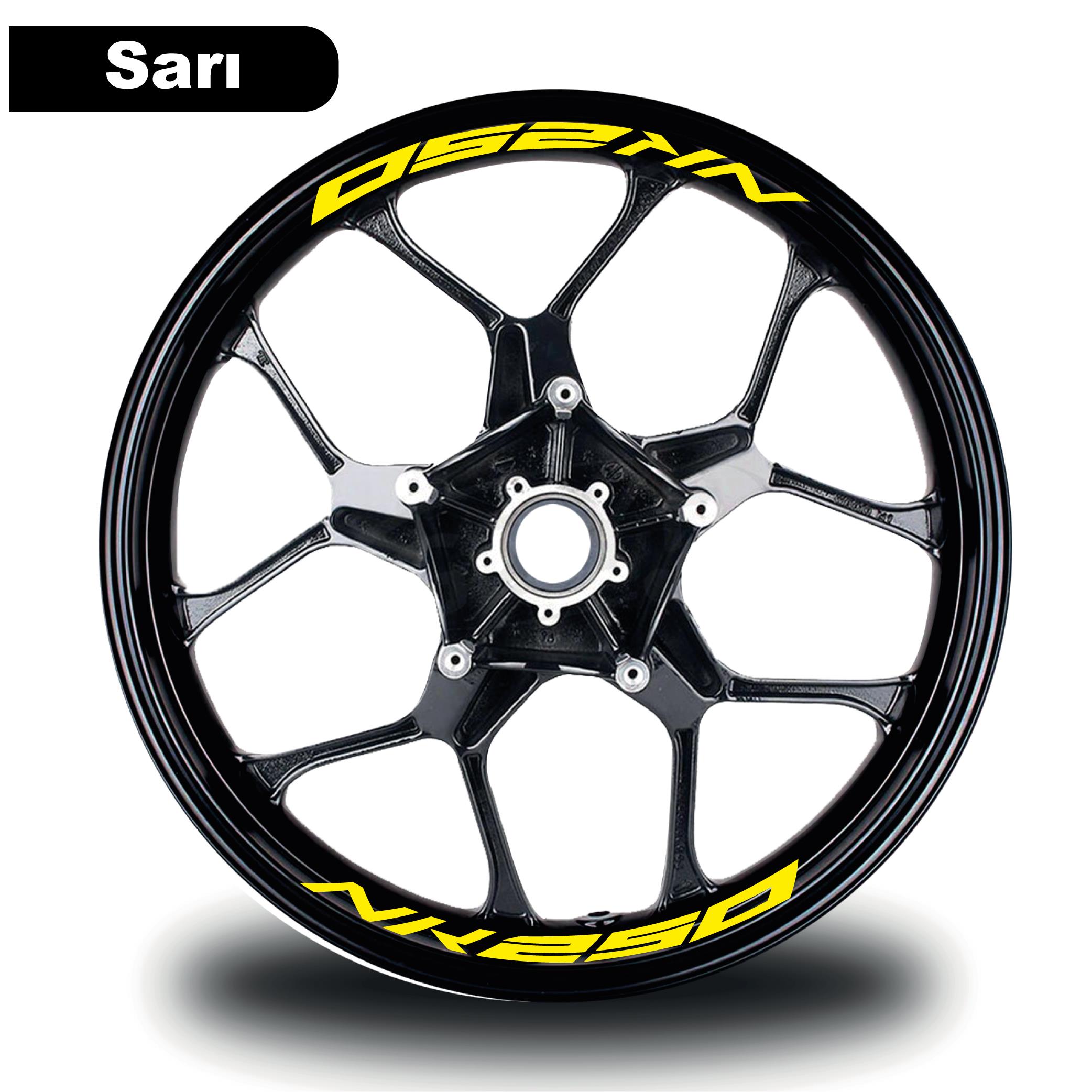 250 NKCF MOTO NK 250 Jant İçi 8 adet Sticker Sarı