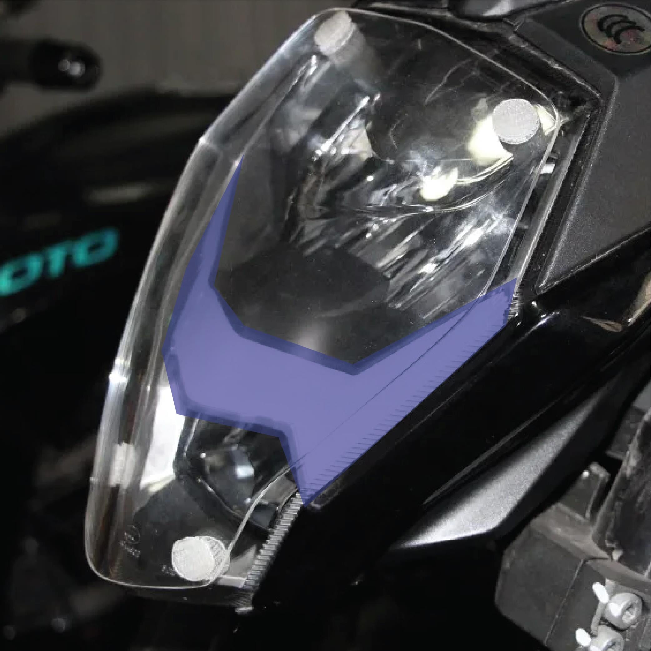 250 NKCF MOTO NK250 2018-2024 Ön Far Led Üstü Yarı Şeffaf Etiket Modeli Mavi