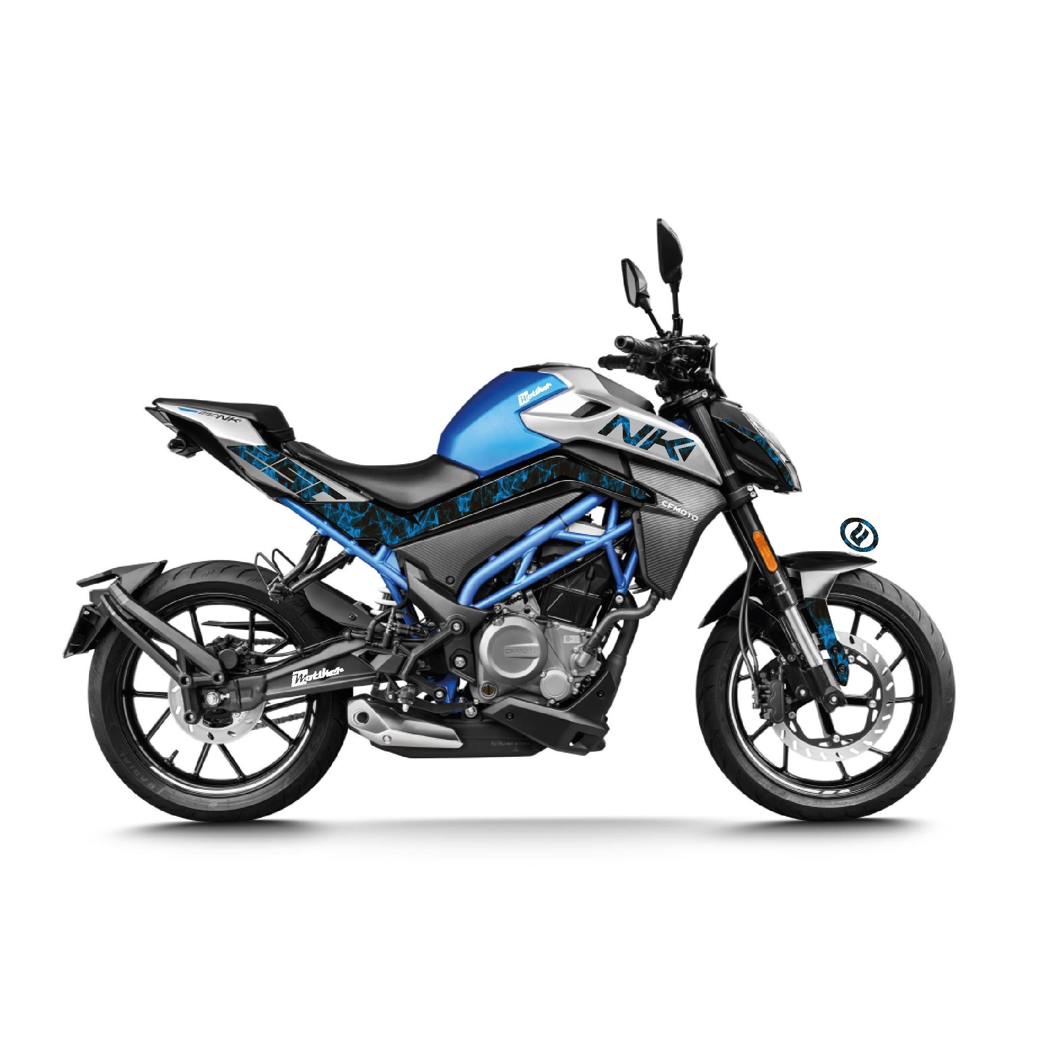 250 NKCF MOTO NK250 Mavi Duman Tam Takım Model Sticker Modeli 