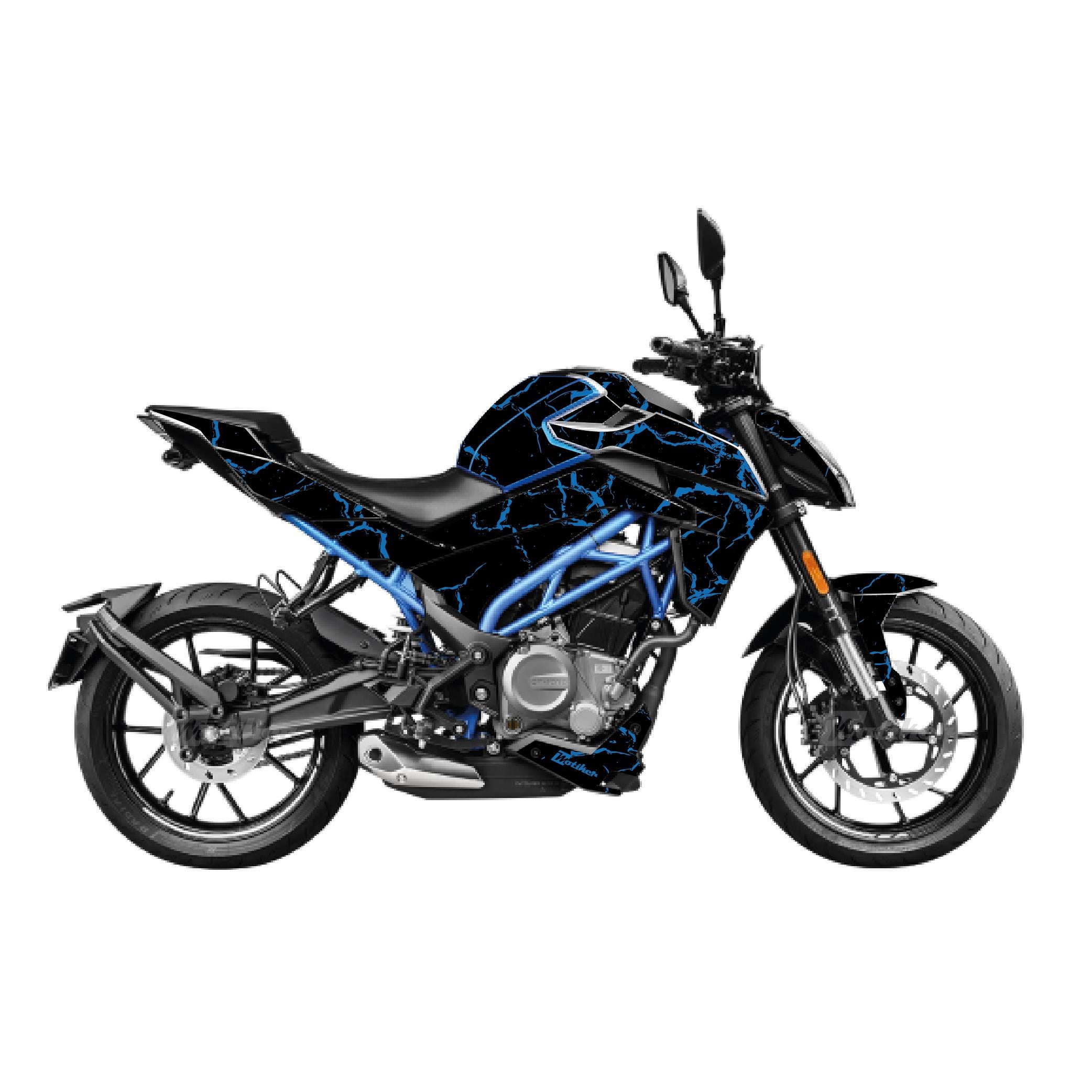 250 NKCF MOTO NK250 Mavi Parçalı Kaplama Sticker Etiket Modeli  2023 2.Kasa Uyumlu 