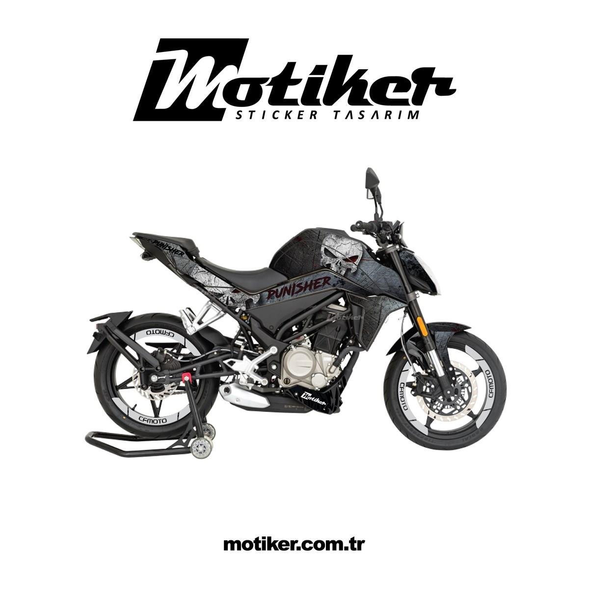CF MOTO NK250 Punisher Sticker Etiket Modeli 