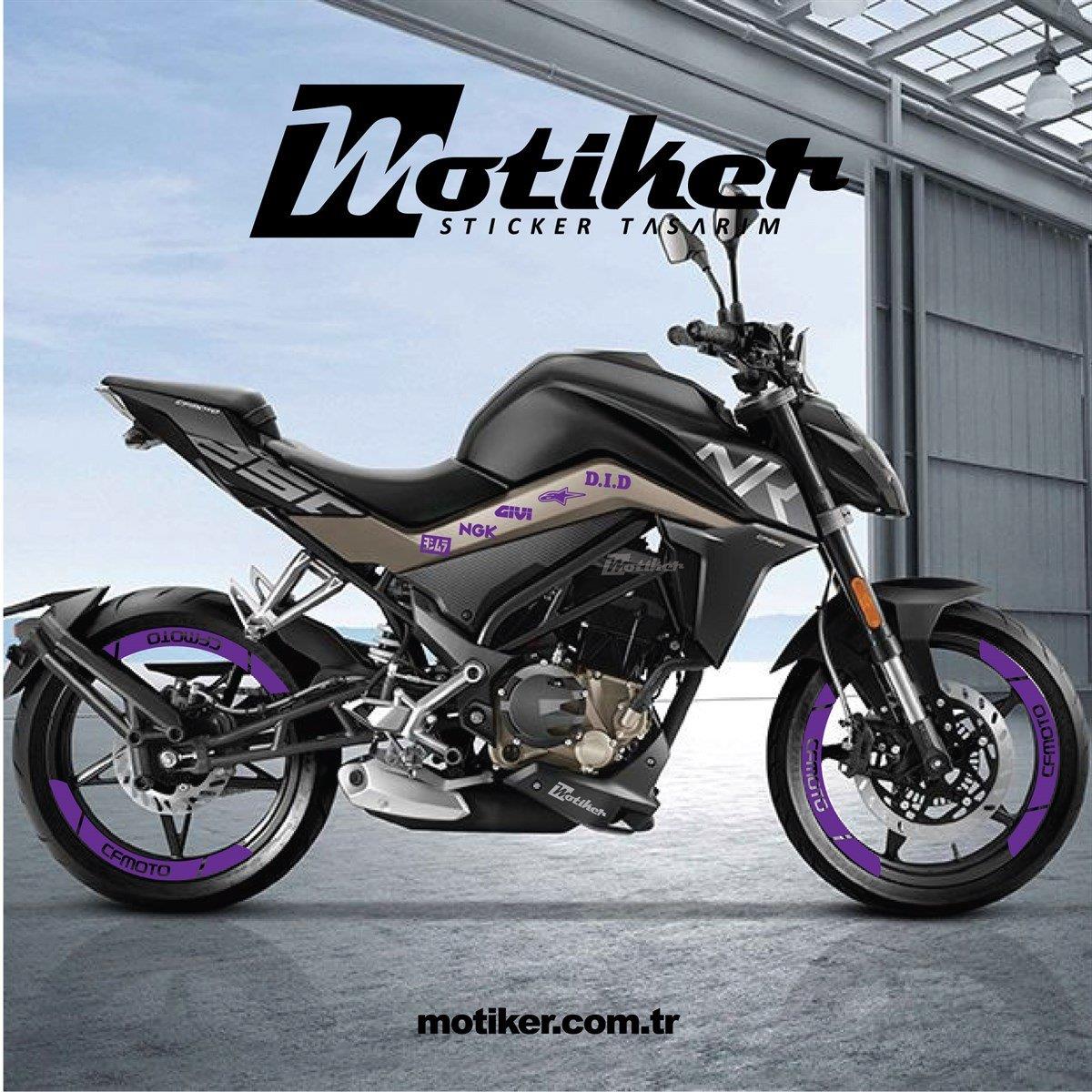 250 NKCF MOTO NK250 Şase Logolar ve Jant Sticker Mor