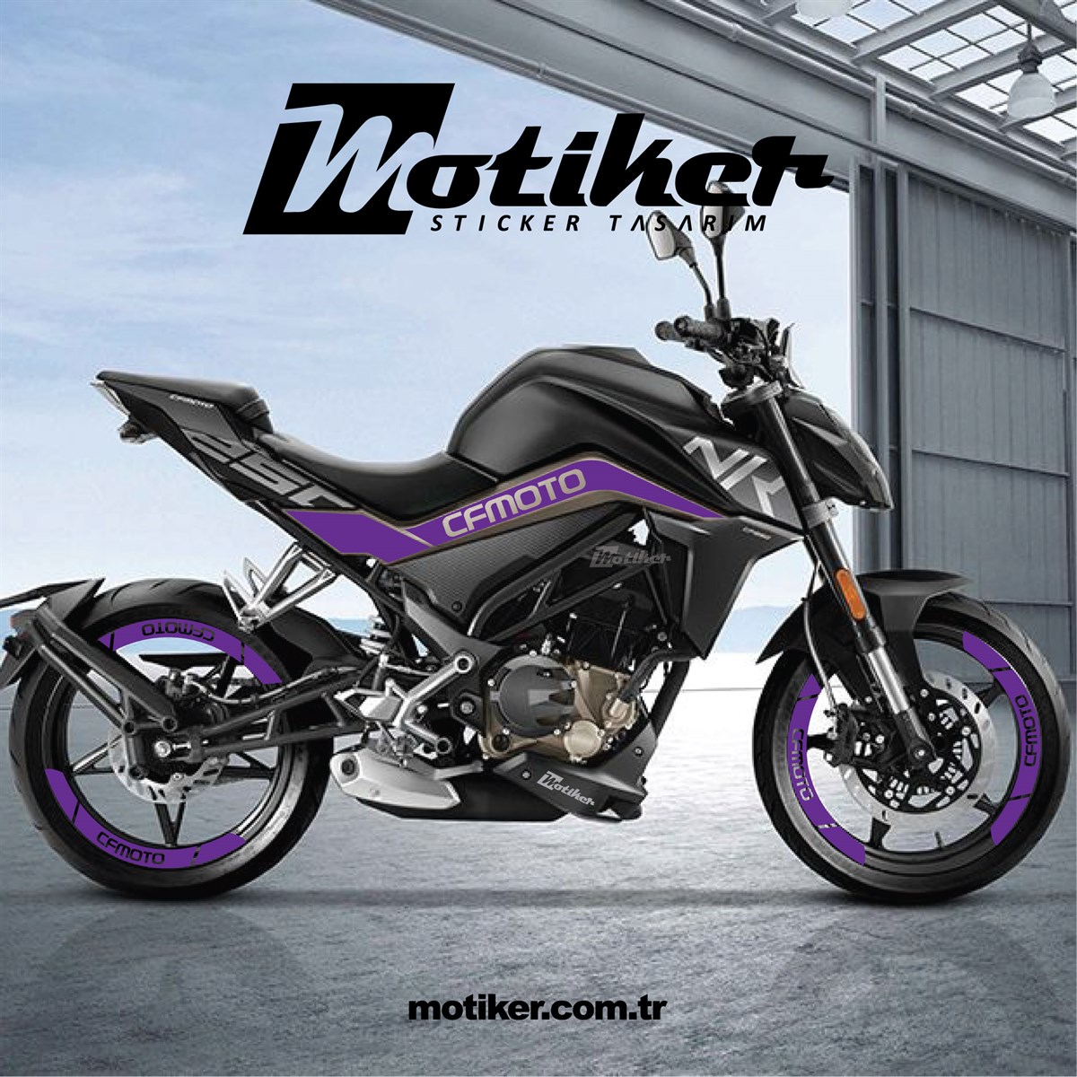 CF MOTO NK250 Neon Sarı - Neon Yeşil Şase ve Jant Sticker