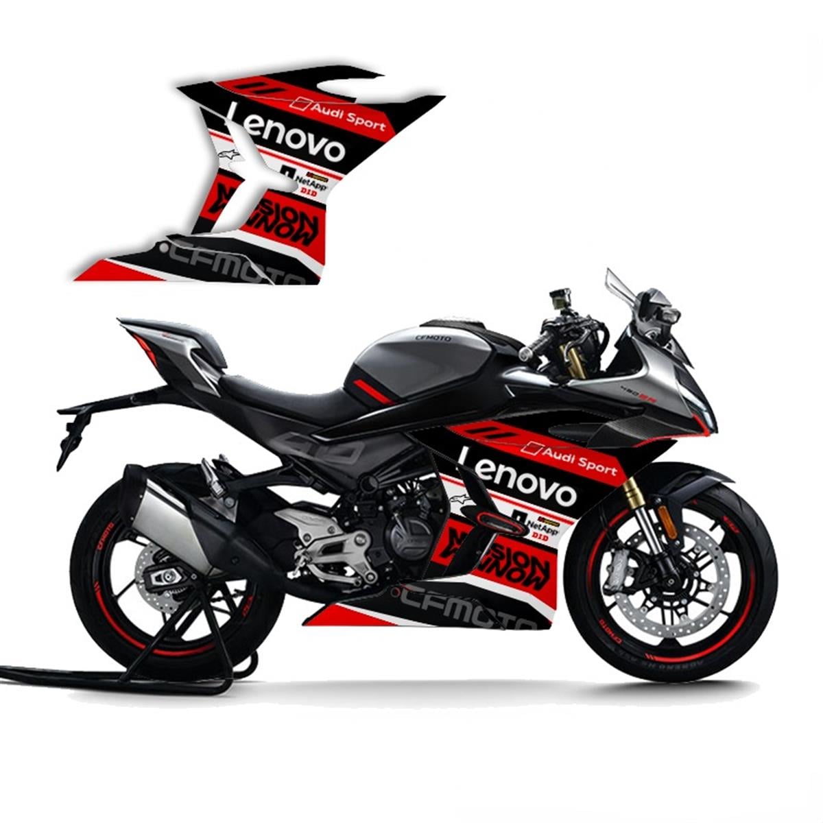 CF Moto Sr400 Lenovo Yan Ön Grenaj Sticker Etiket Model