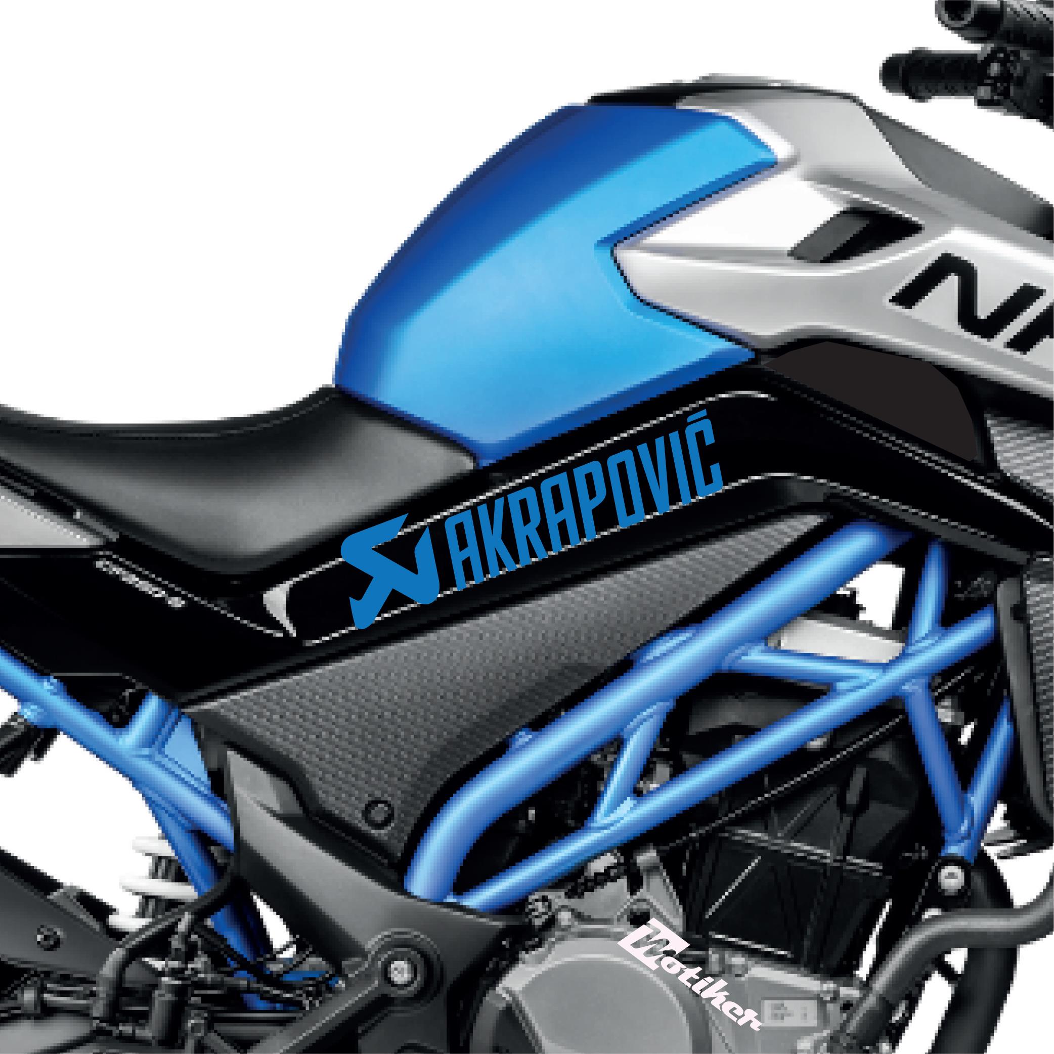 250 NKCFMOTO 250 NK Akrapovic Orta Şase Tasarım Motosiklet Sticker Etiket Modeli Mavi