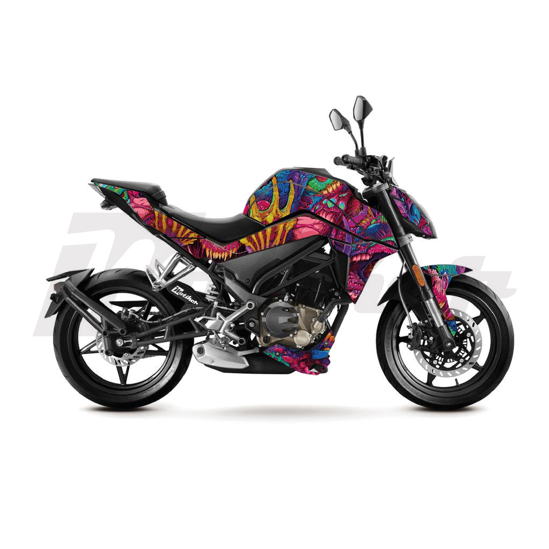 250 NKCFMOTO 250NK Hyper Beast Sticker Etiket Kaplama Modeli Pembe Mor Mavi
