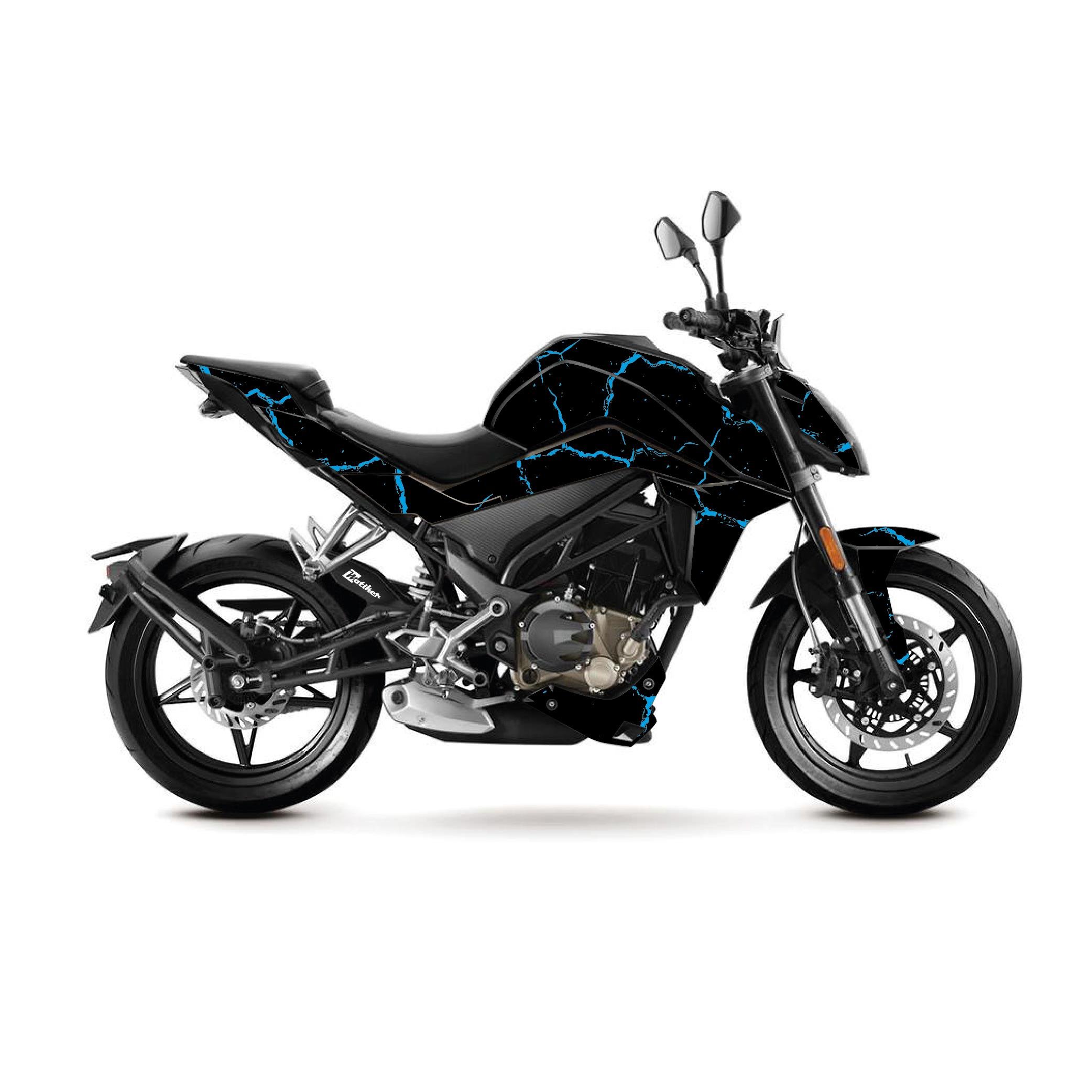 250 NKCFMOTO 250NK Sticker 2016-2022 Şimşek Kaplama Sticker Etiket Modeli Mavi