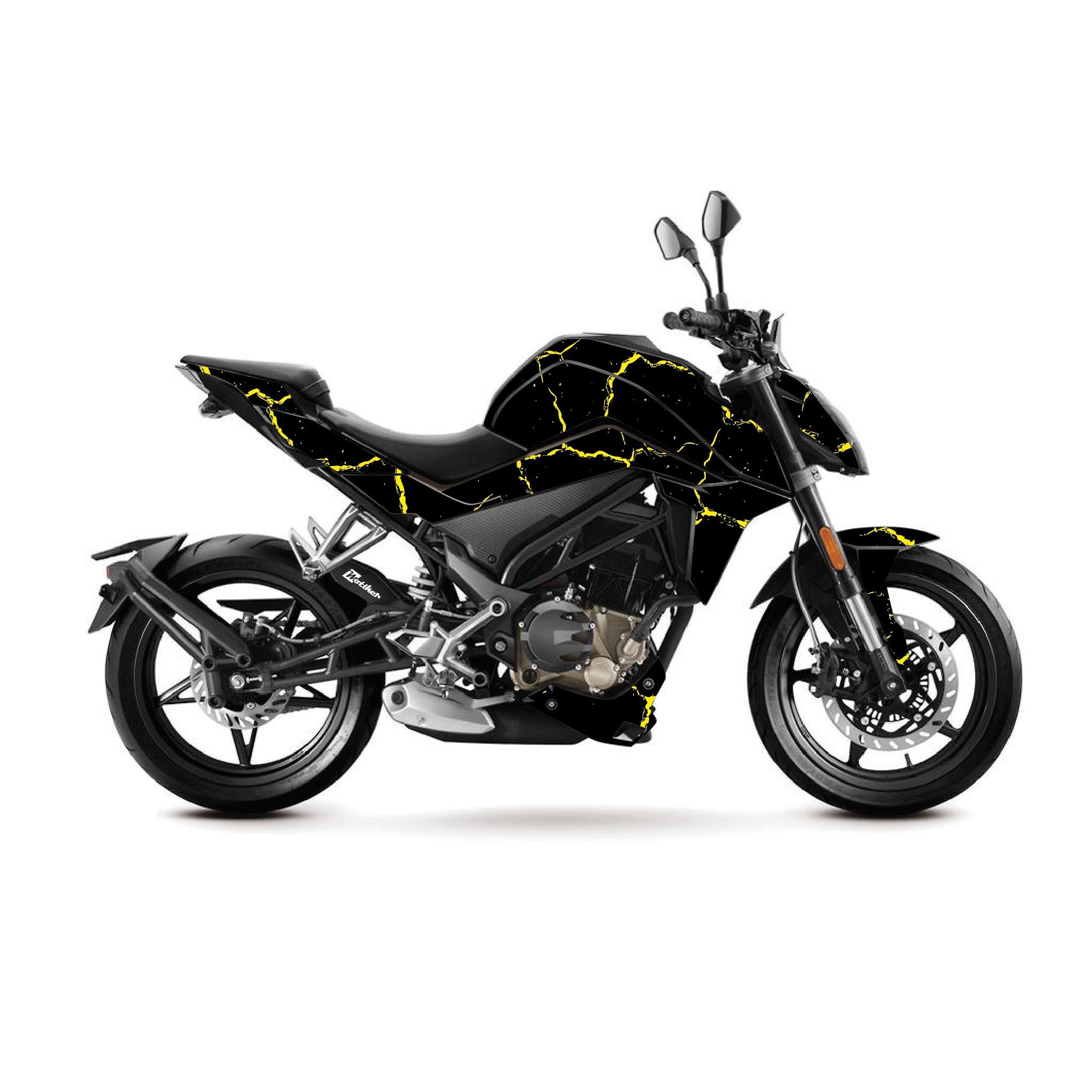 250 NKCFMOTO 250NK Sticker 2016-2022 Şimşek Kaplama Sticker Etiket Modeli Sarı