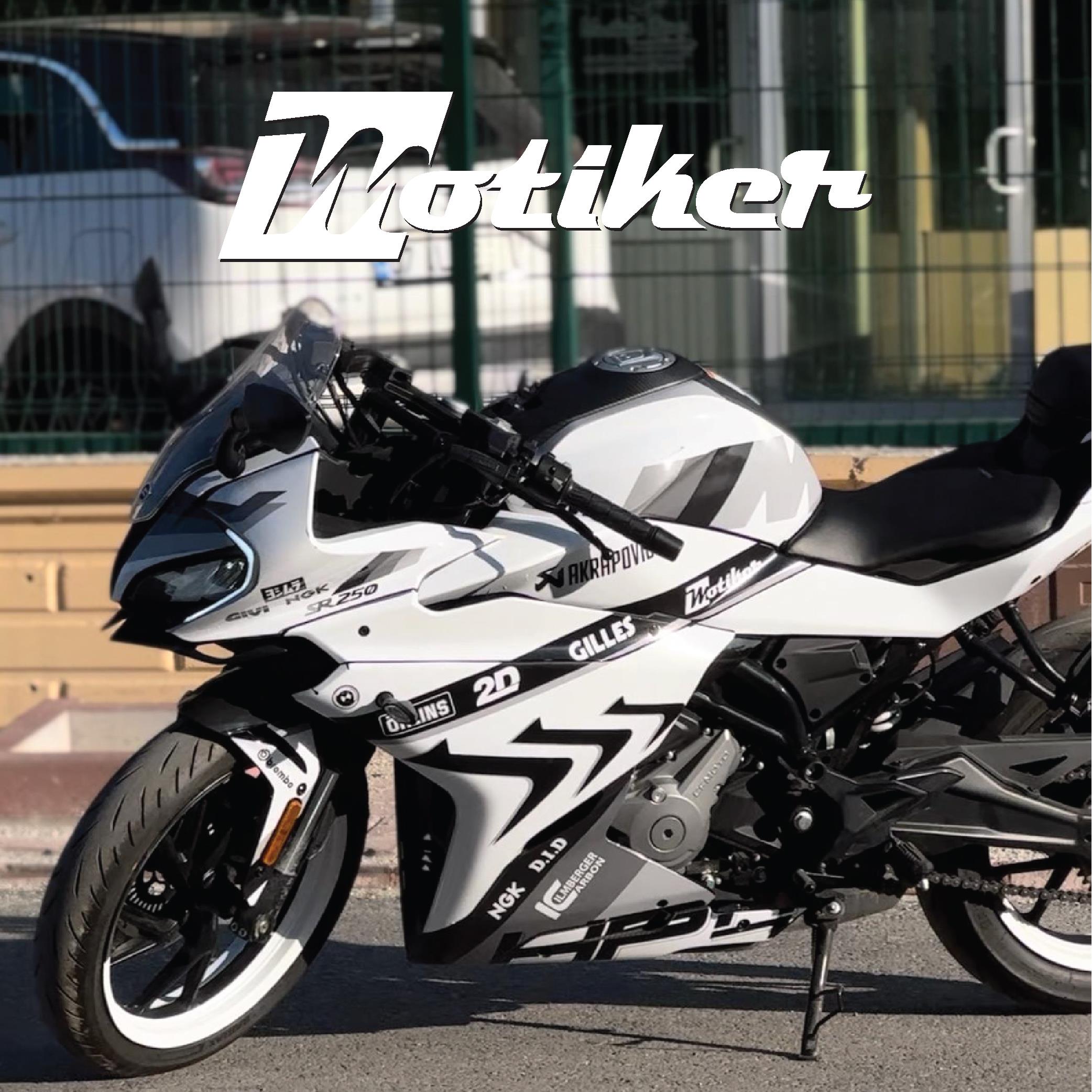 250SRCFMOTO 250SR BMW HP4 MODEL PARCALI MOTOSIKLET KAPLAMA STICKER ETIKET MODELI  SİYAH BEYAZ GRİ RENK