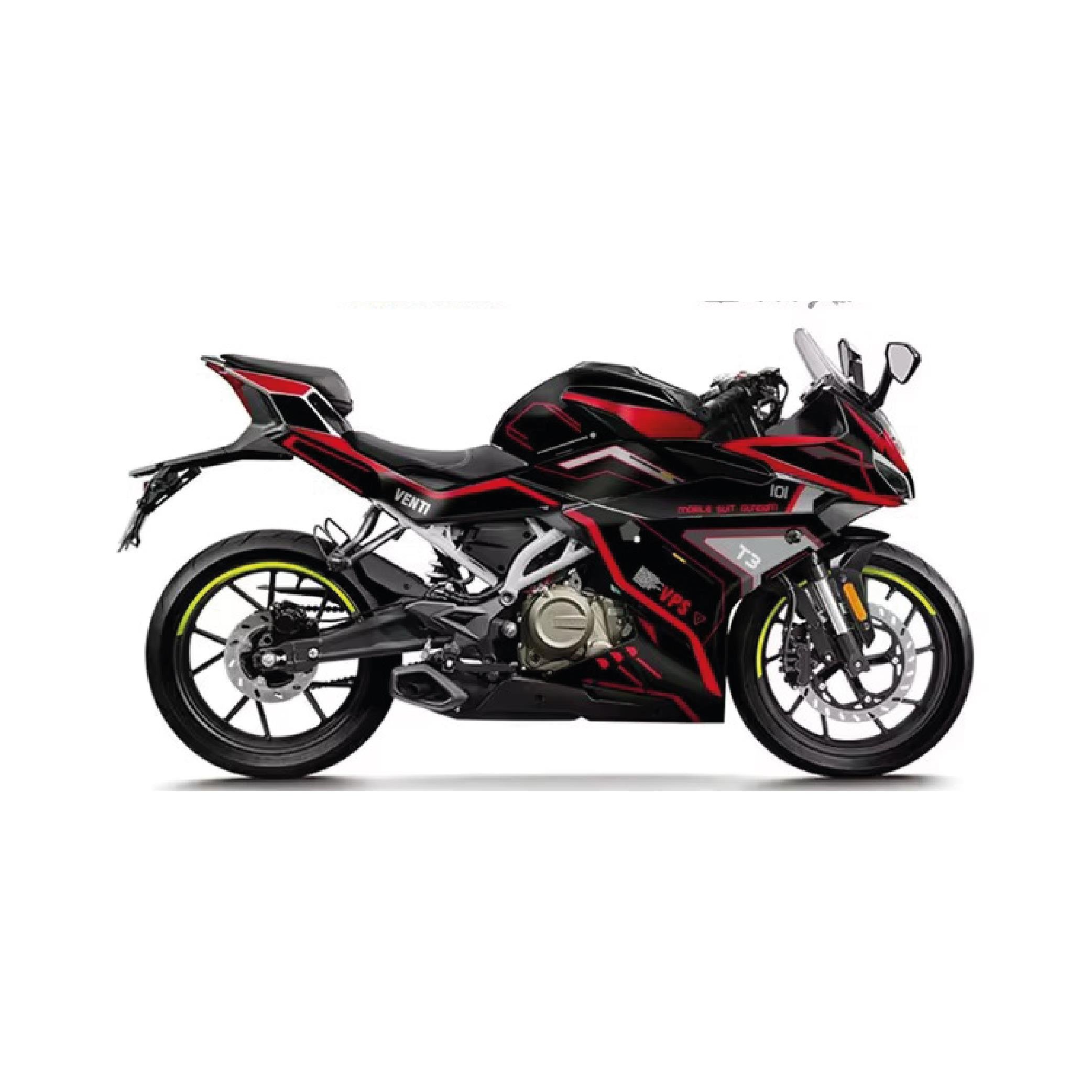 250SRCFMOTO 250SR Dark Red Venti Sticker Parçalı Motosiklet Kaplama Etiket Modeli