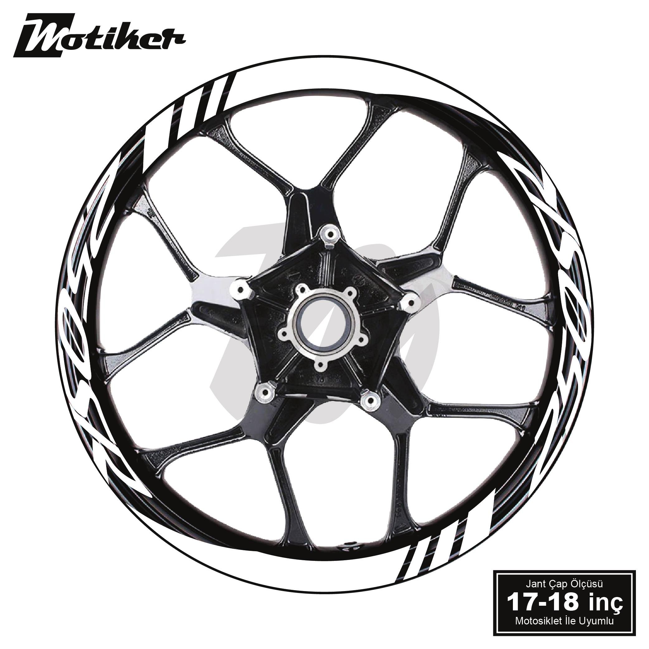 250SRCFMOTO 250SR Geniş Jant Sticker Modeli 16'lı Beyaz