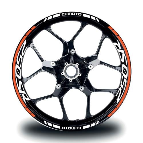 CFMOTO 250SR Jant Sticker İç & Dış Takım Etiket Modeli Turuncu - Beyaz