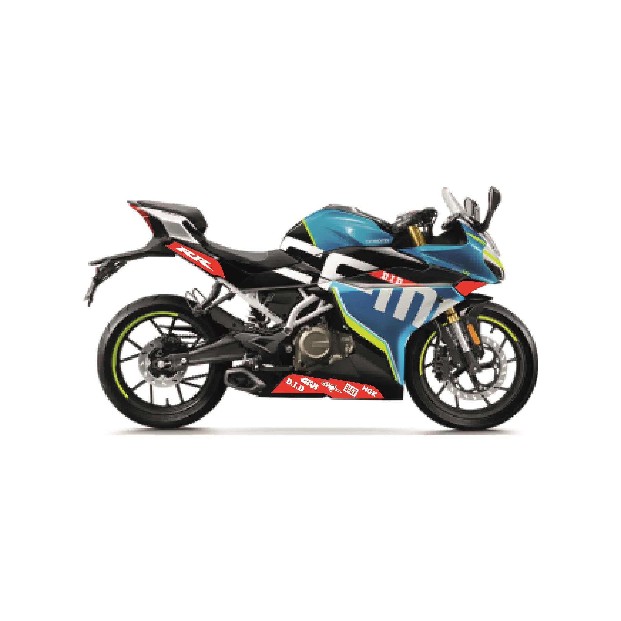 CFMOTO 250SR KIRMIZI 3 PARÇA MODEL MOTOSIKLET STICKER ETIKET MODELI 