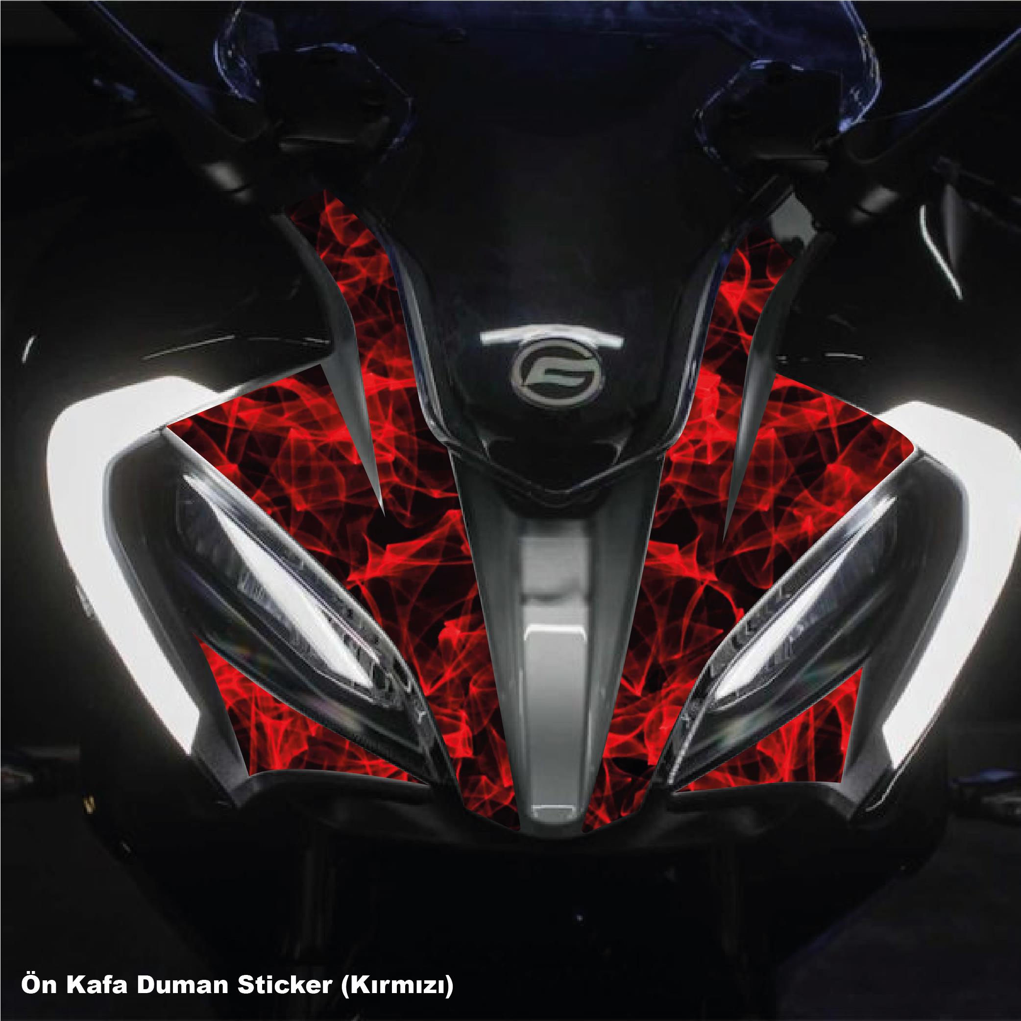250SRCFMOTO 250SR ÖN KAFA KIRMIZI DUMAN PARÇALI KAPLAMA STICKER ETİKET MODELİ