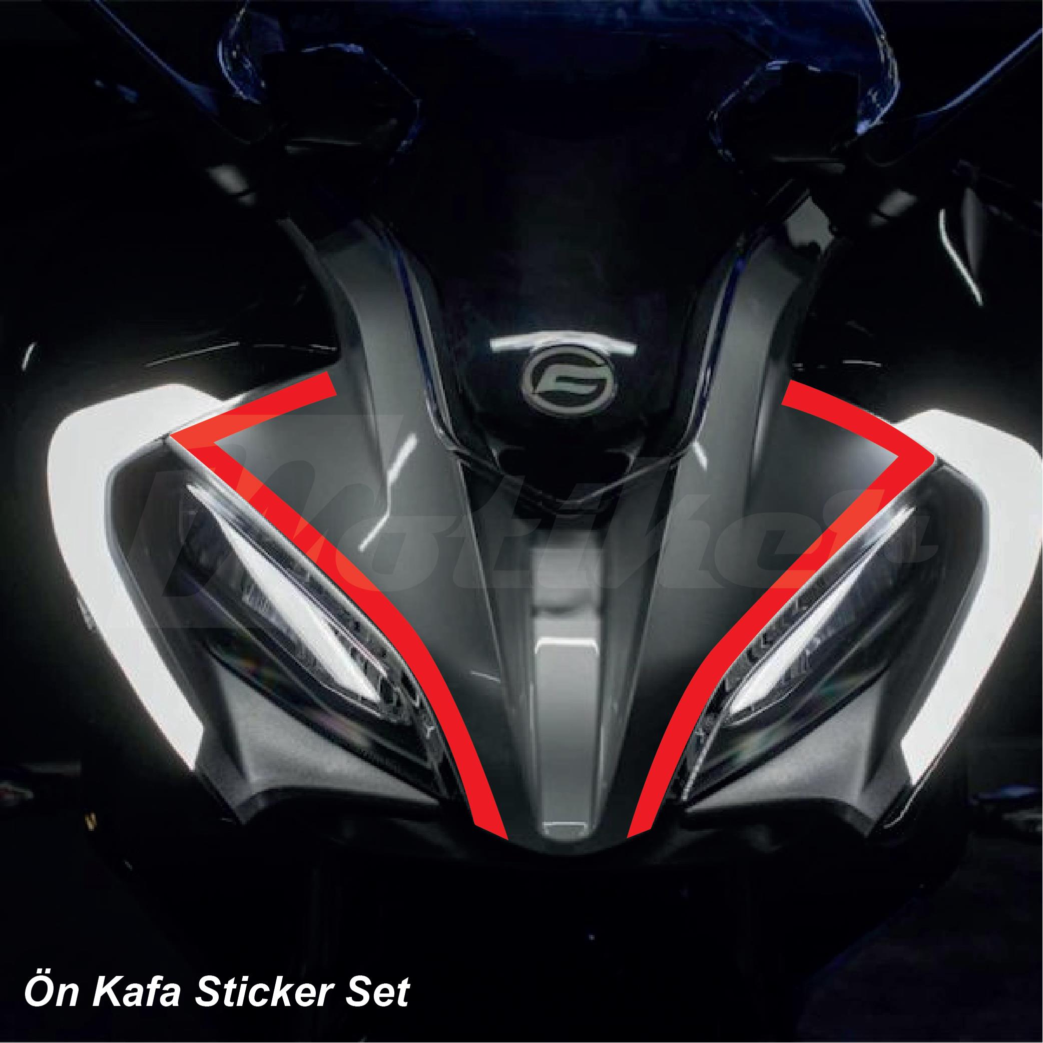 250SRCFMOTO 250SR Ön Kafa Sticker Etiket Modeli Kırmızı