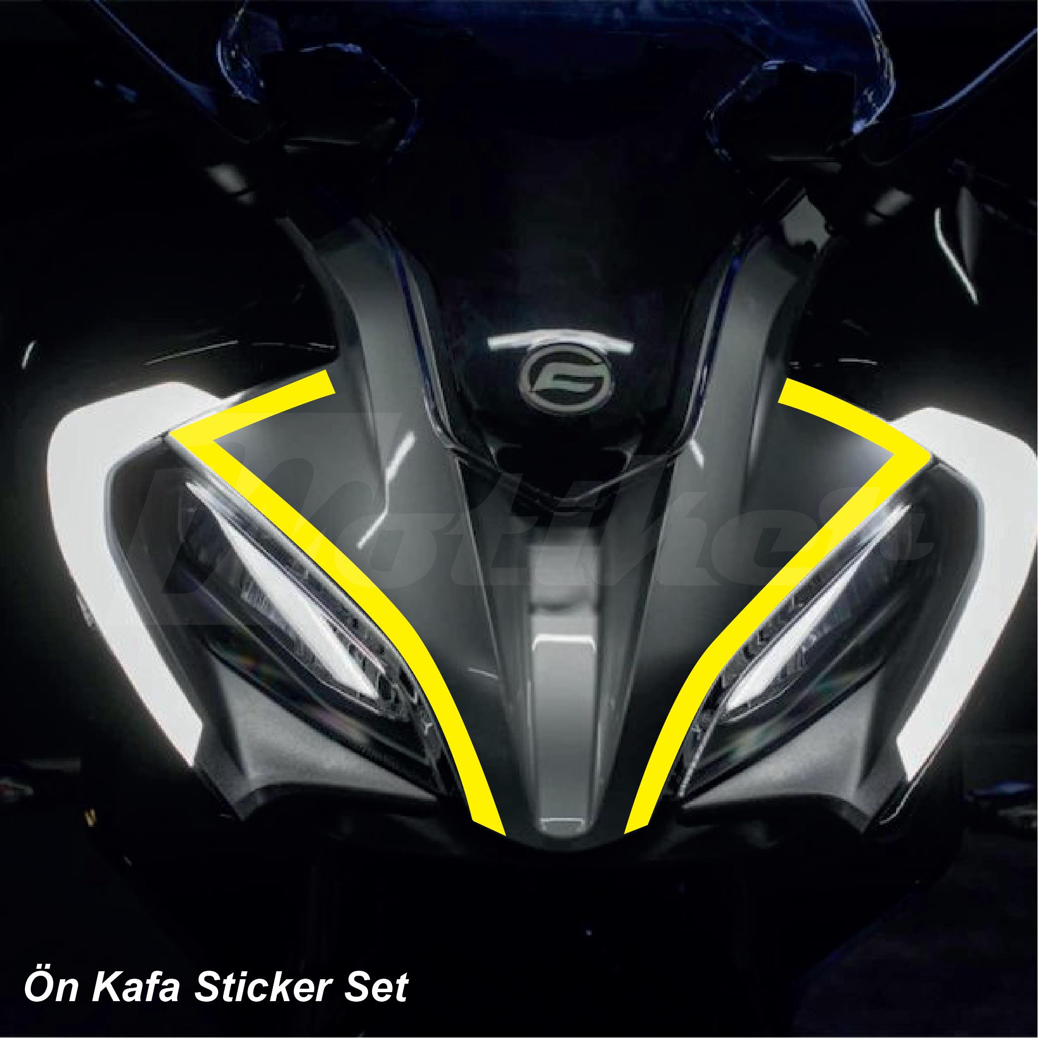 250SRCFMOTO 250SR Ön Kafa Sticker Etiket Modeli Açık Sarı 