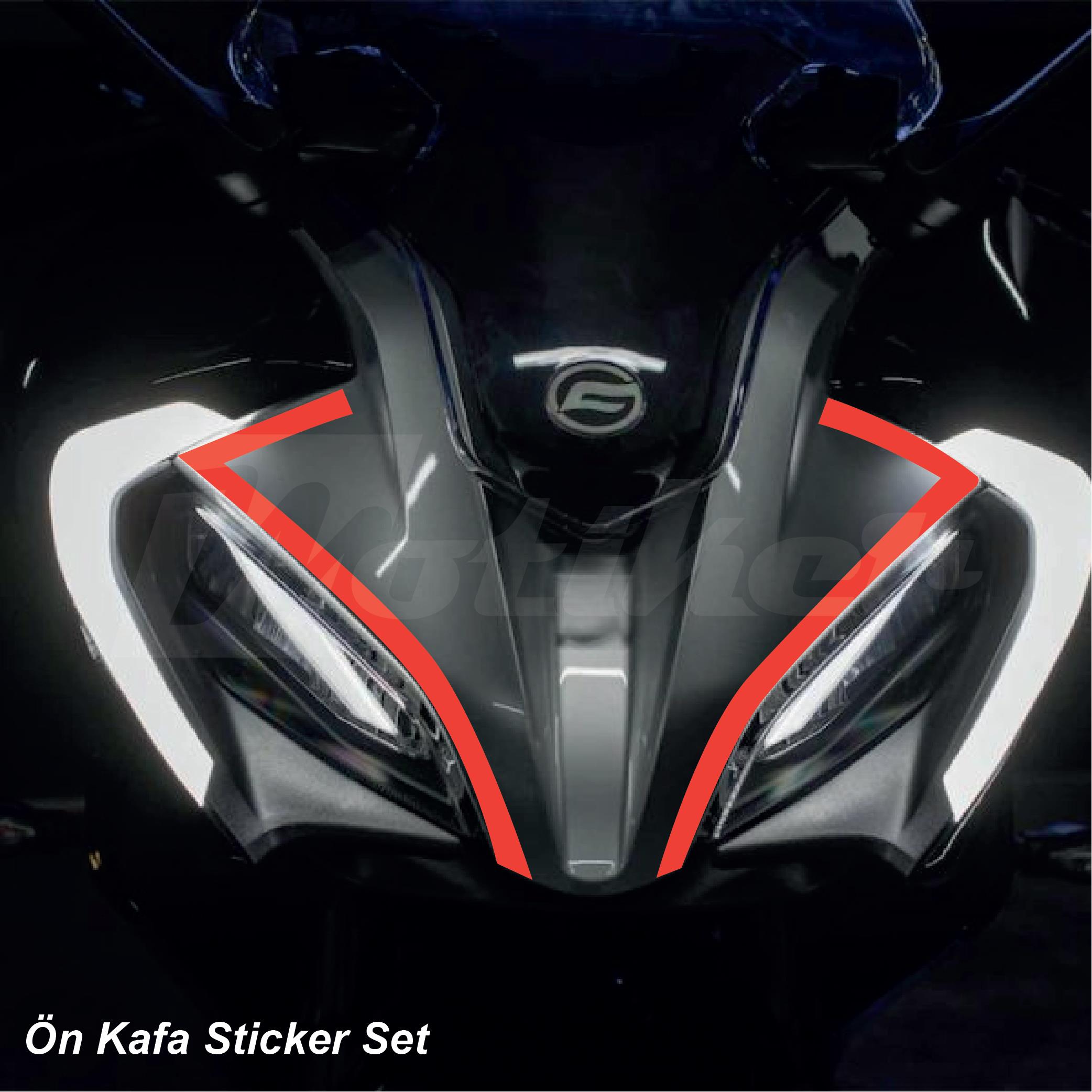 250SRCFMOTO 250SR Ön Kafa Sticker Etiket Modeli Neon Turuncu