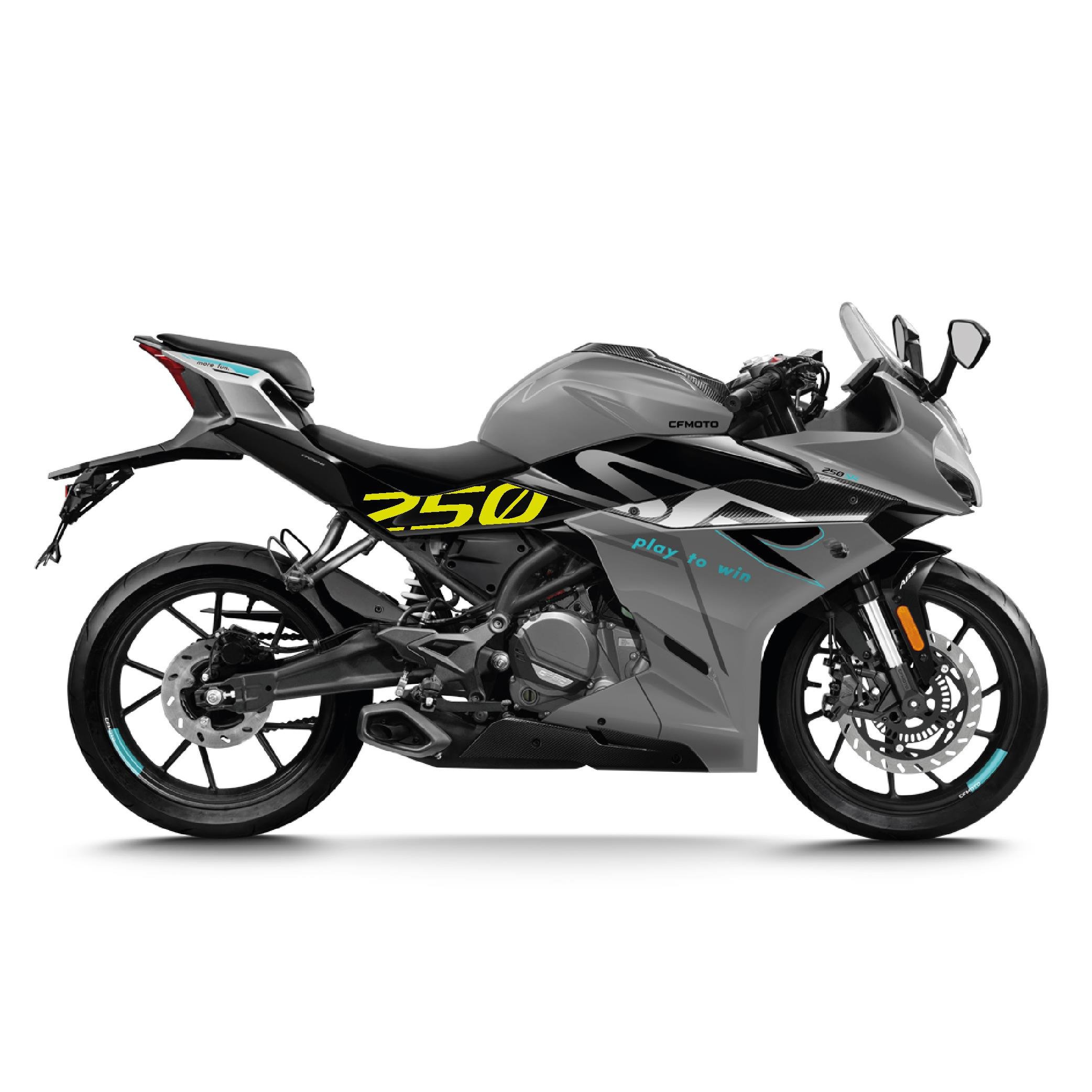 250SRCFMOTO 250SR Orta Şase 250 Yazı Sticker Etiket Modeli Neon Yeşil (Sarı) Folyo