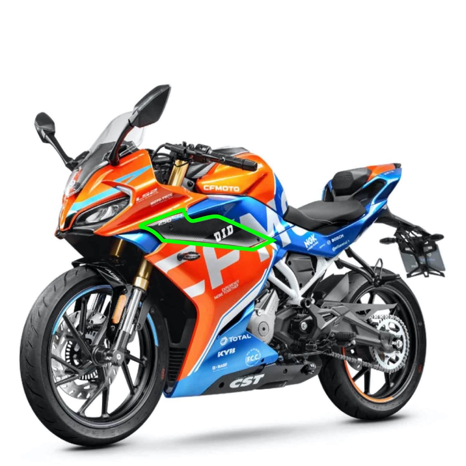250SRCFMOTO 250SR Sağ Grenaj Üstü Sticker Orijinal Tasarım Motosiklet Sticker Etiket Modeli 