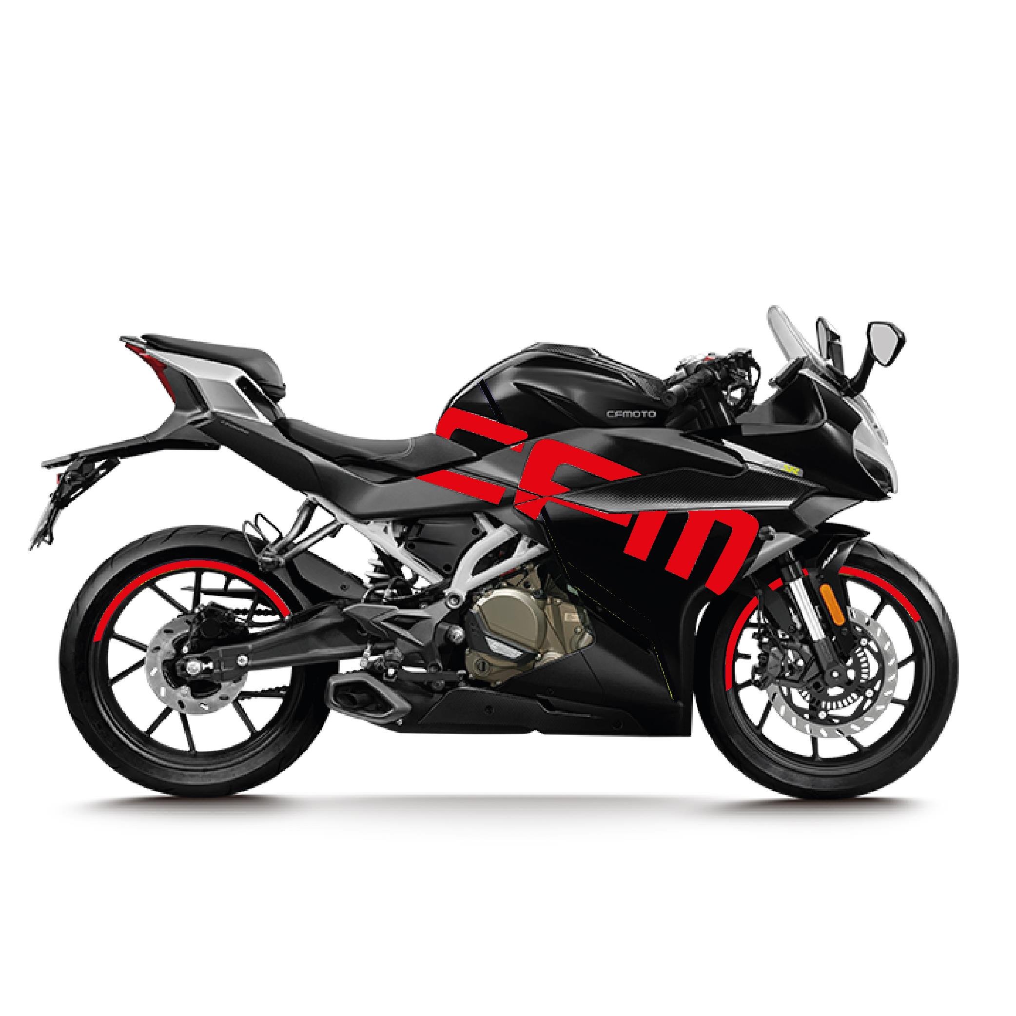 CFMOTO 250SR Sticker Yan Grenaj & Jant Dışı Yarım Daire Kırmızı