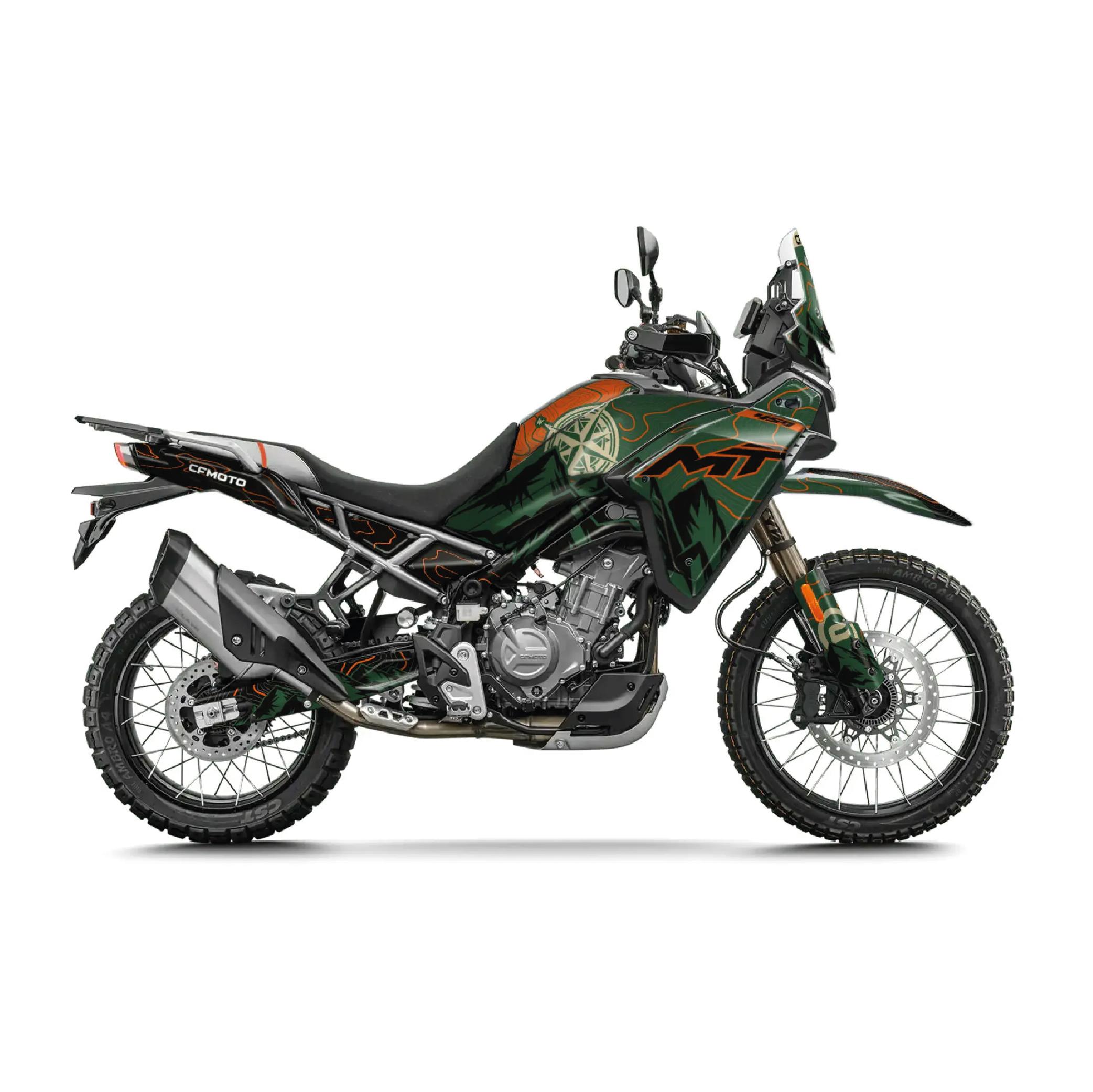 450 MTCFMOTO 450MT Navigation Tasarım Motosiklet Kaplama Sticker Etiket Modeli Yeşil Turuncu Siyah
