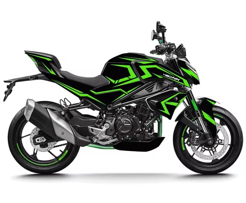 450 NKCFMOTO 450NK Kaplama Özel Tasarım Motosiklet Parçalı Sticker Etiket Modeli Yeşil