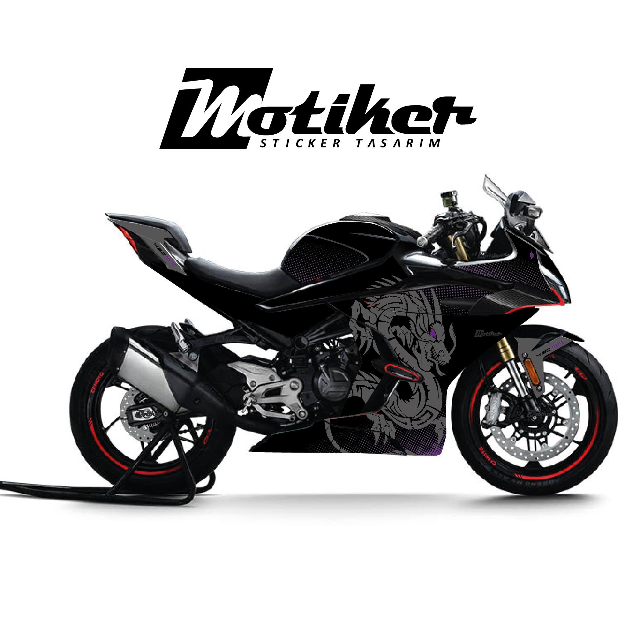 450SRCFMOTO 450SR Dragon Gri / Mor Motosiklet Kaplaması