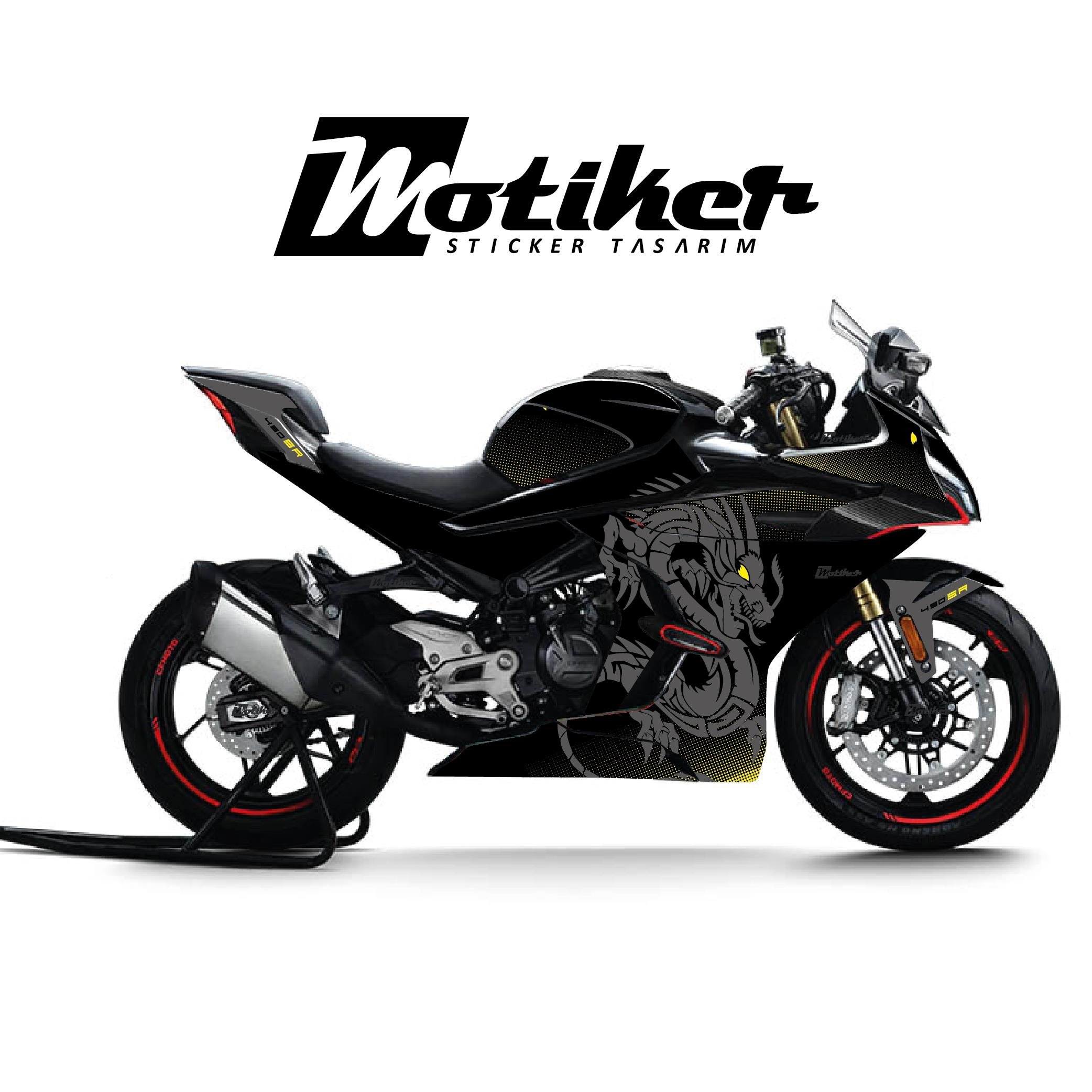 450SRCFMOTO 450SR Dragon Gri / Sarı Motosiklet Kaplaması