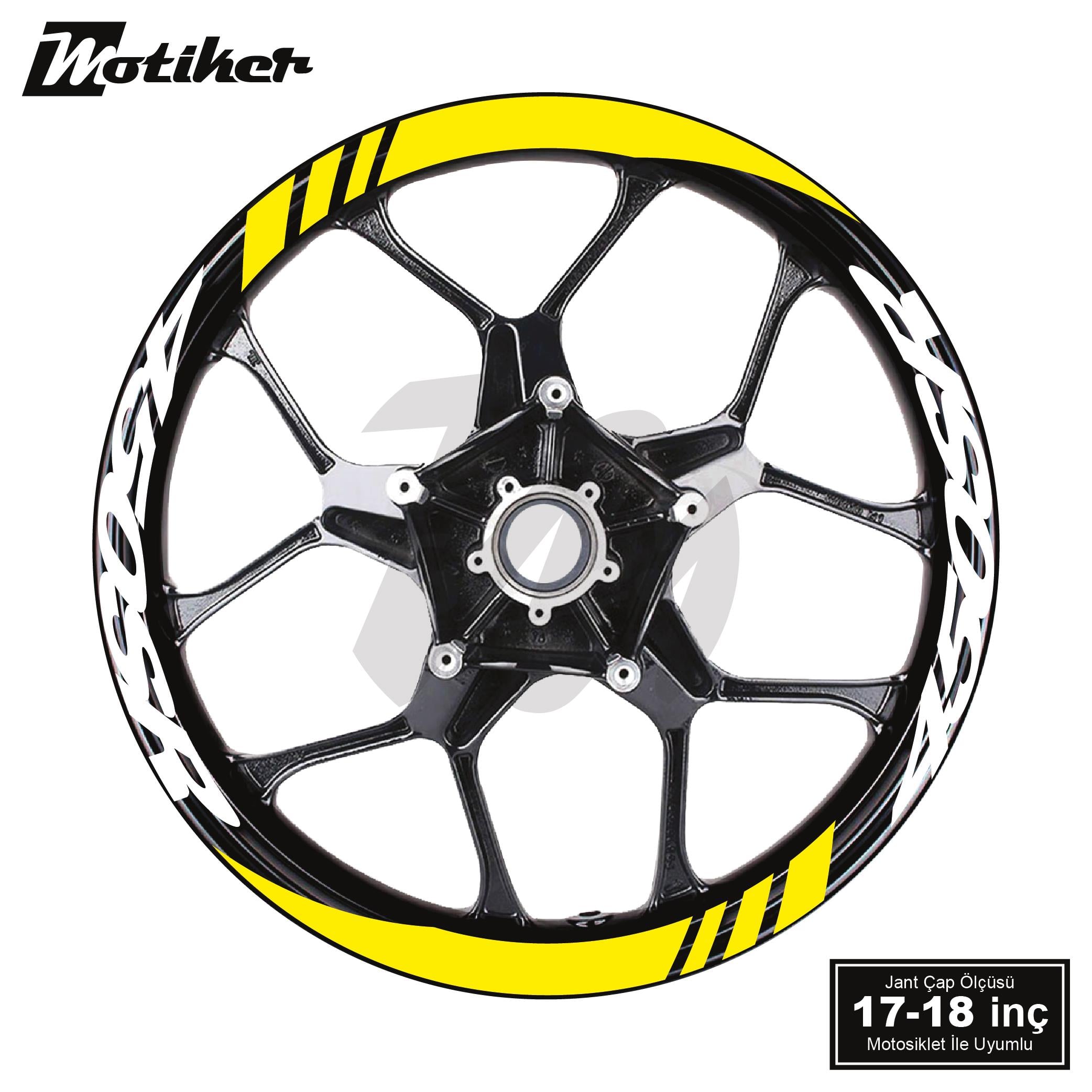 450SRCFMOTO 450SR Geniş Jant Sticker Modeli 16'lı Sarı Beyaz