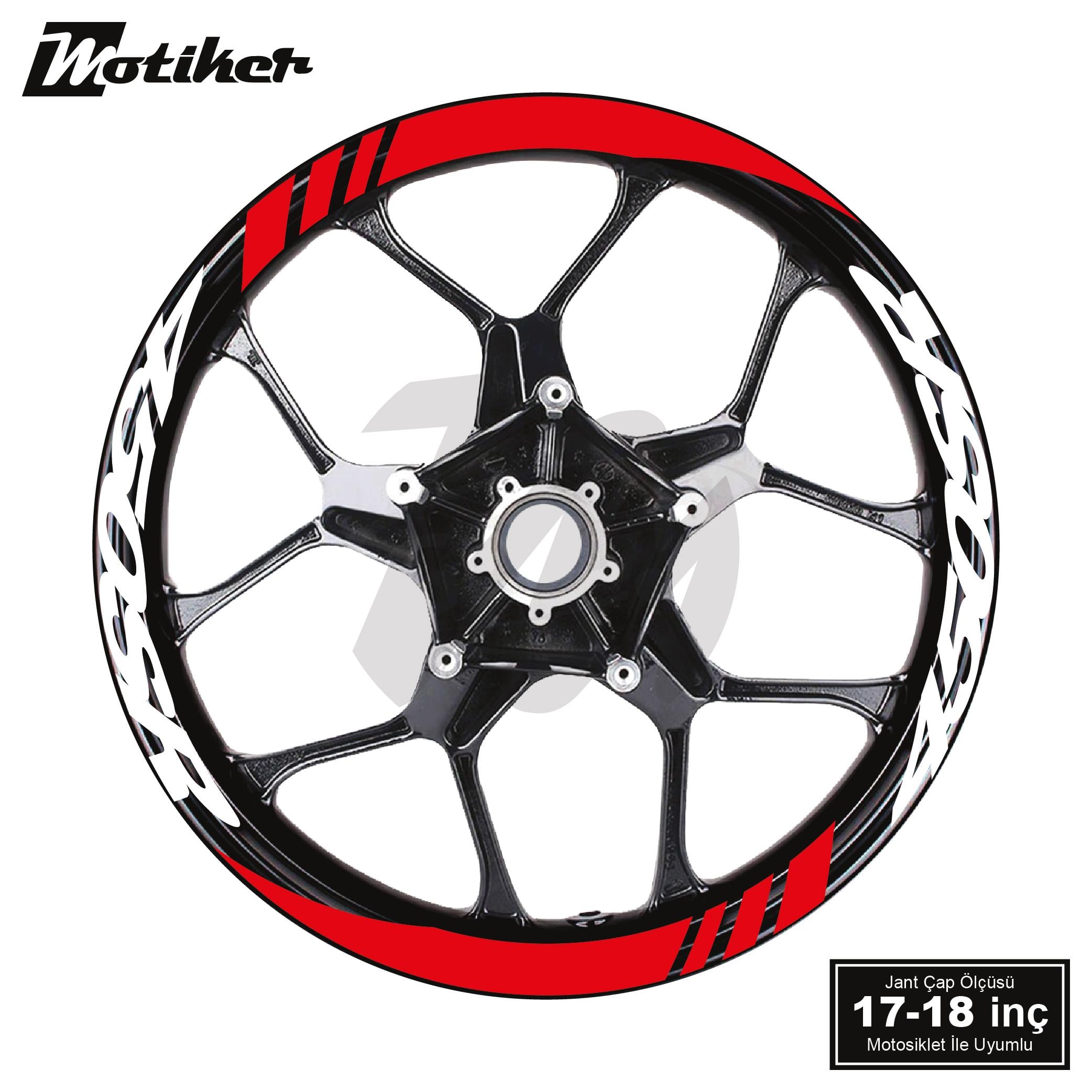 450SRCFMOTO 450SR Geniş Jant Sticker Modeli 16'lı Kırmızı Beyaz