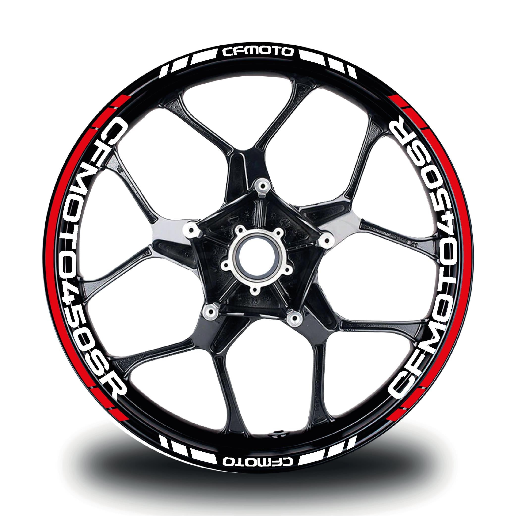 CFMOTO 450SR Jant Sticker İç Dış Yazılı Kırmızı