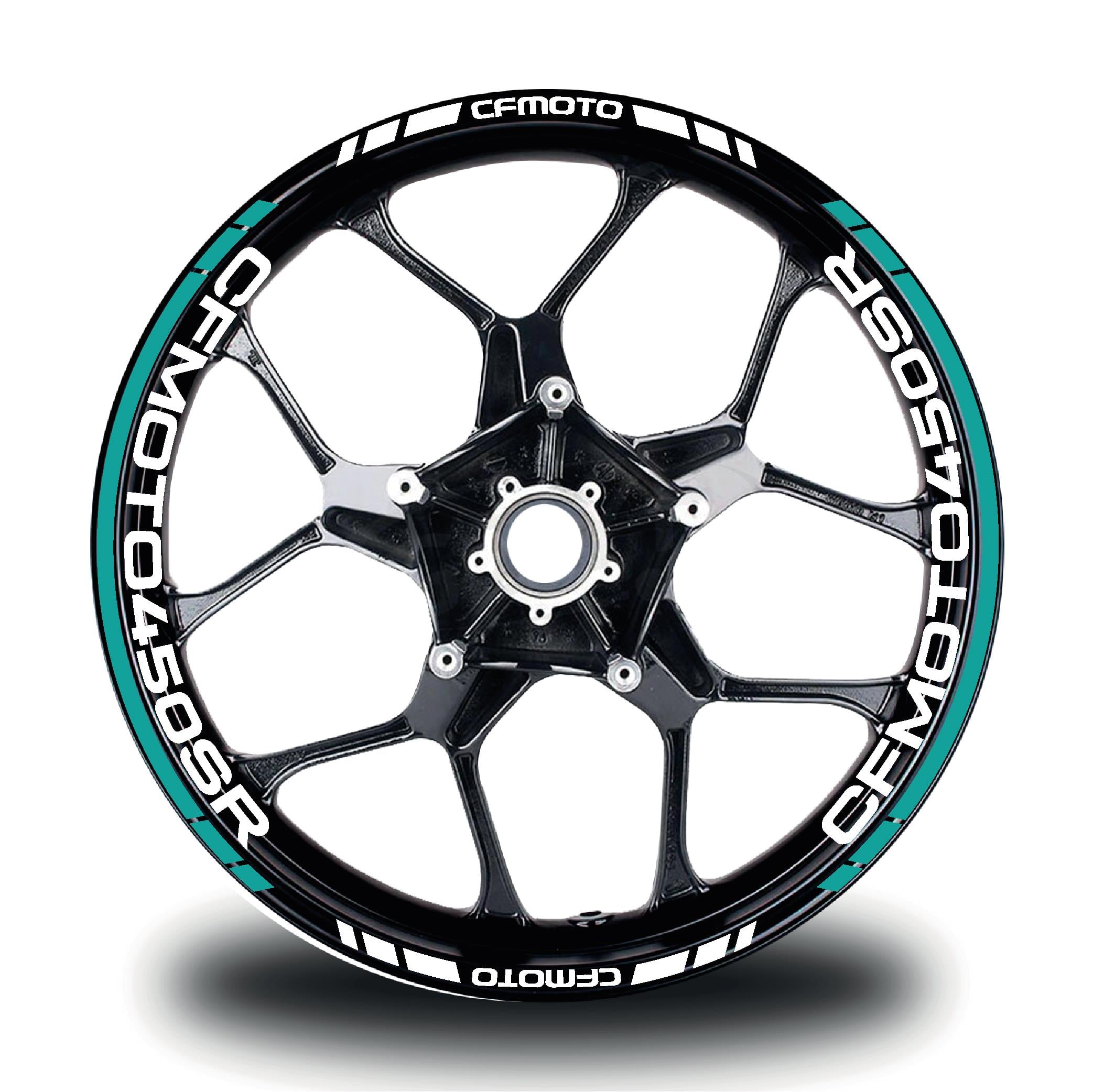 CFMOTO 450SR Jant Sticker İç Dış Yazılı Turkuaz