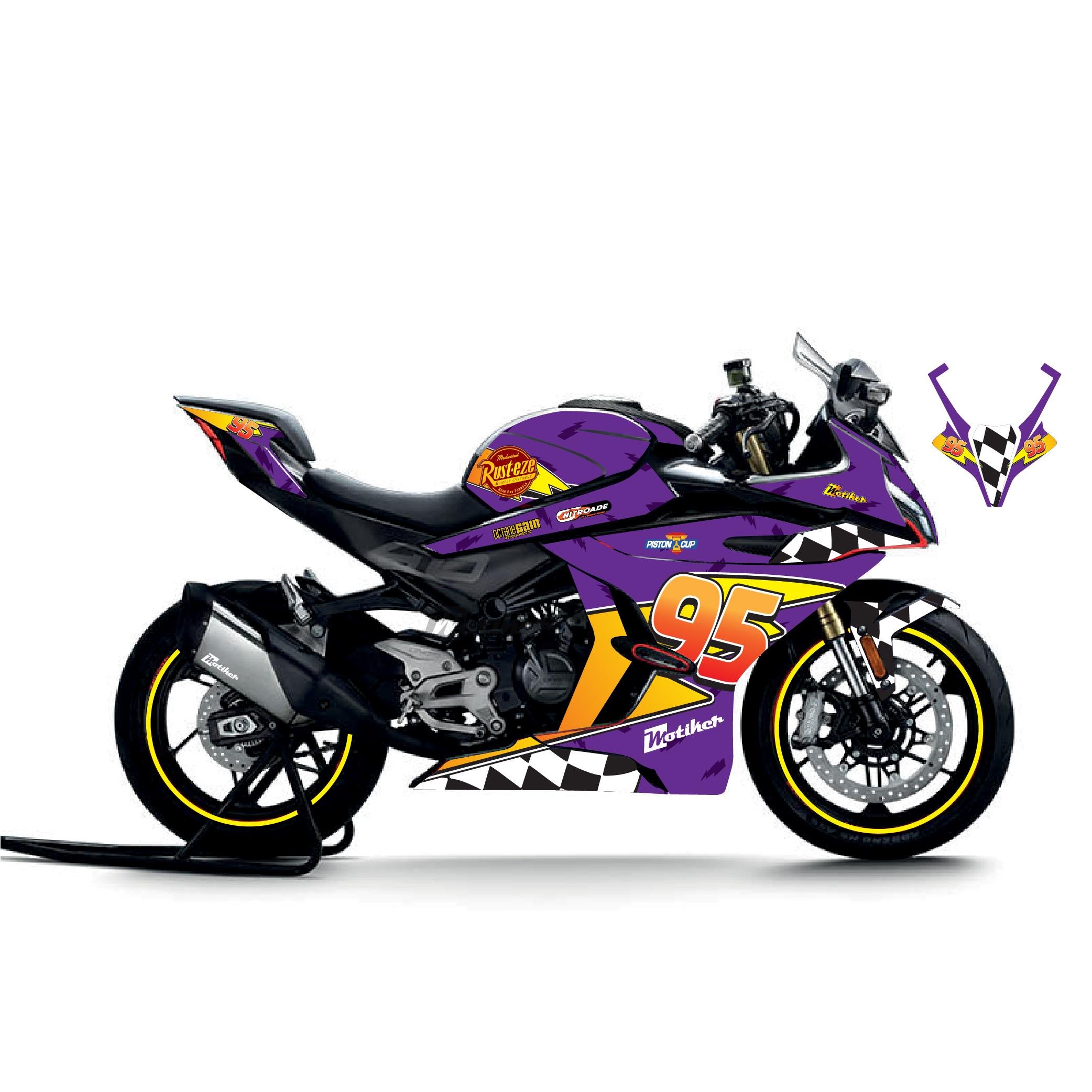 450SRCFMOTO 450SR McQueen Mor Sticker Parçalı Motosiklet Kaplama Etiket Modeli