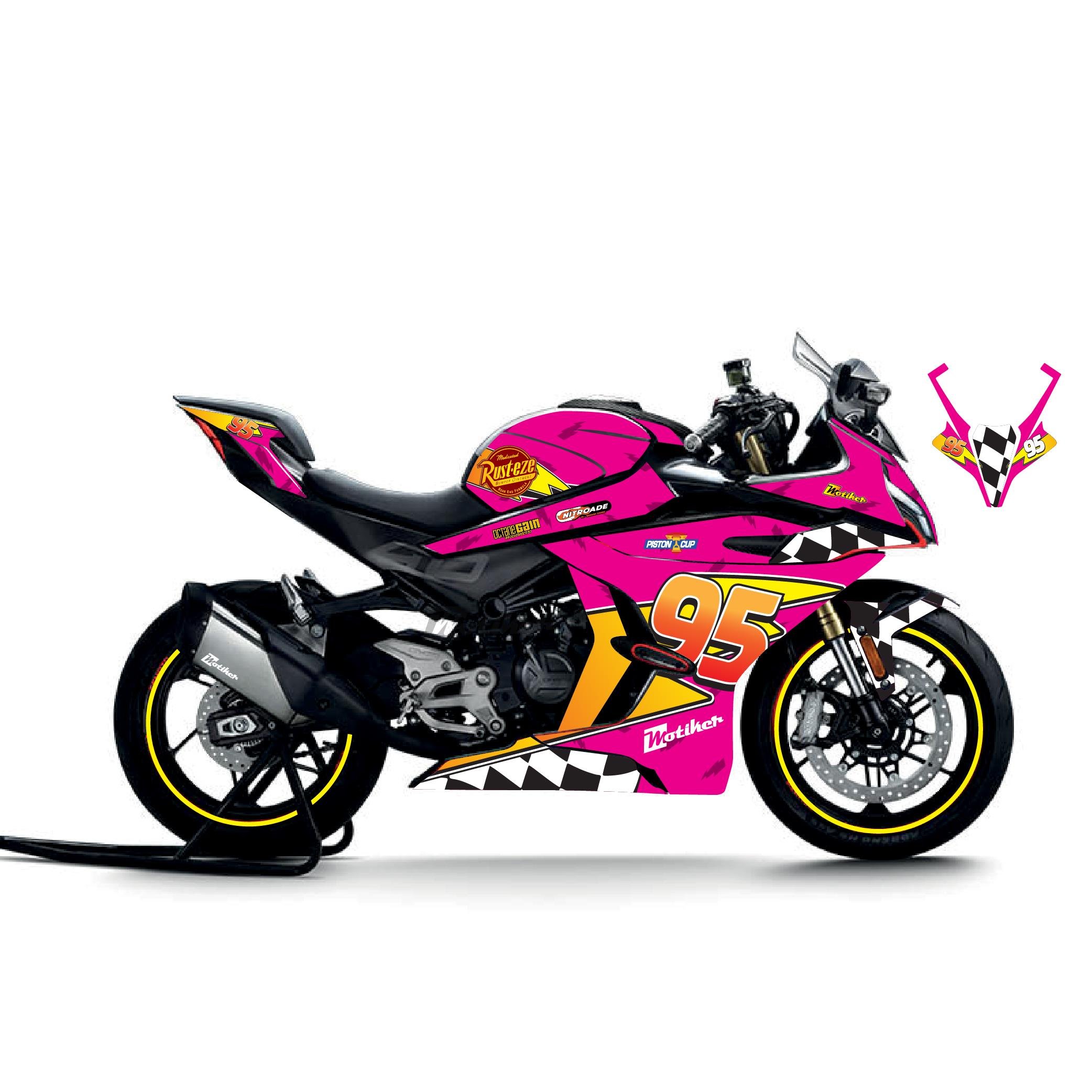 450SRCFMOTO 450SR McQueen Pembe Sticker Parçalı Motosiklet Kaplama Etiket Modeli