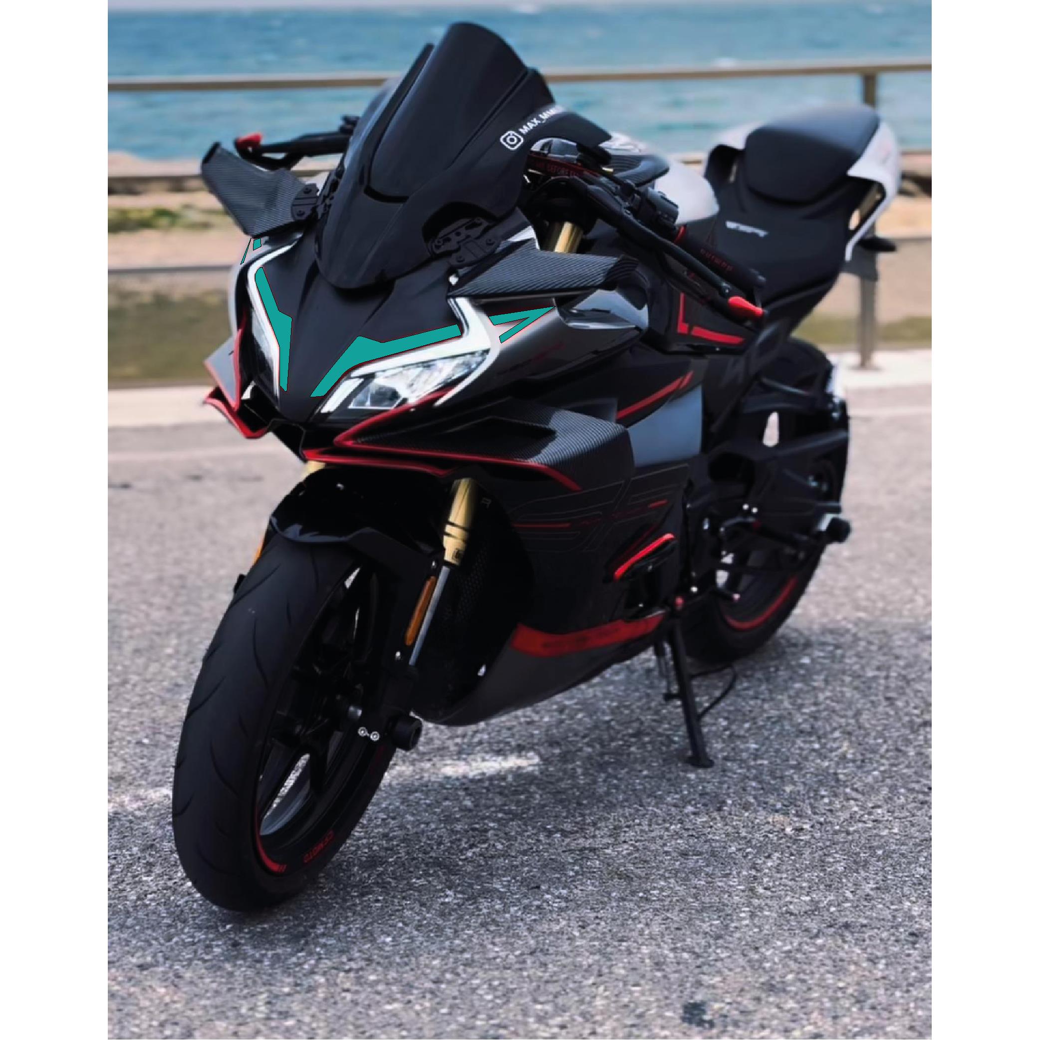 450SRCFMOTO 450SR Ön Kafa Tek Renk Turkuaz Sticker Etiket Modeli