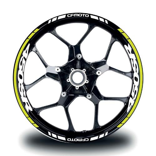 CFMOTO 450SR Sticker Jant İç & Dış Yazılı Etiket Modeli Neon Sarı - Beyaz