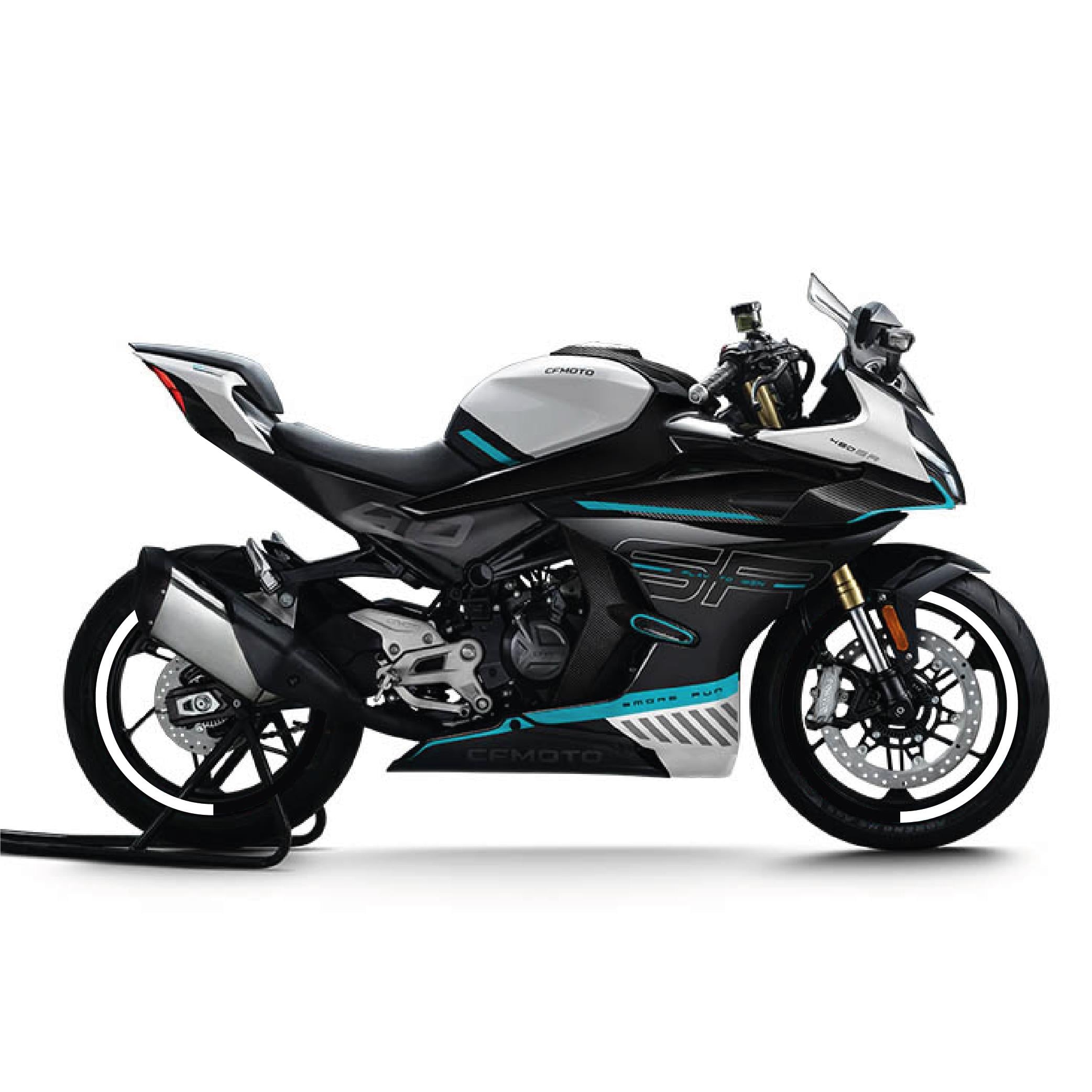 250SRCFMOTO 450SR Yarım Jant Kaplama Sticker Etiket Modeli Beyaz