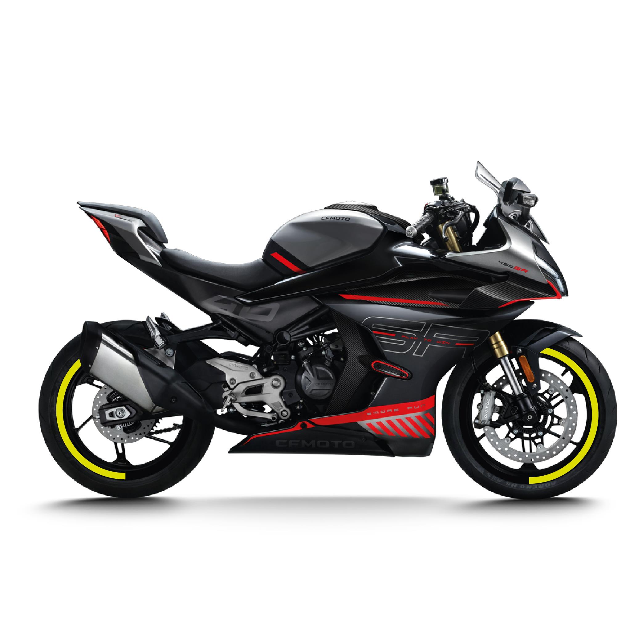 450SRCFMOTO 450SR Yarım Jant Kaplama Sticker Etiket Modeli Neon Sarı