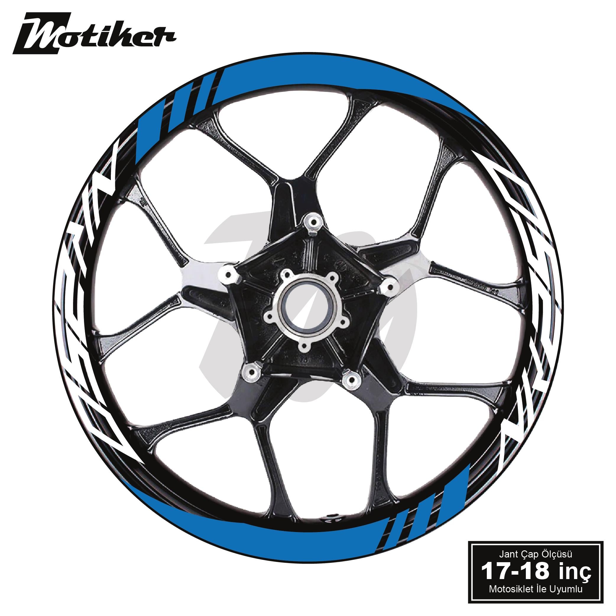 250 NKCFMOTO NK250 Geniş Jant Sticker Modeli 16'lı Mavi Beyaz