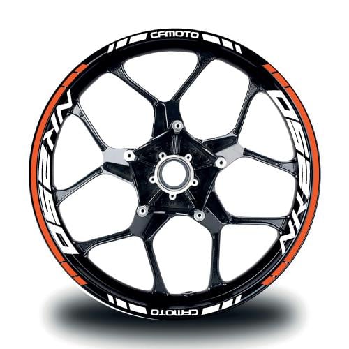 CFMOTO NK250 Jant Sticker İç & Dış Takım Etiket Modeli Turuncu - Beyaz
