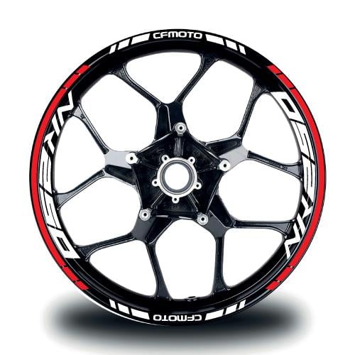 CFMOTO NK250 Jant Sticker İç & Dış Takım Etiket Modeli Kırmızı - Beyaz