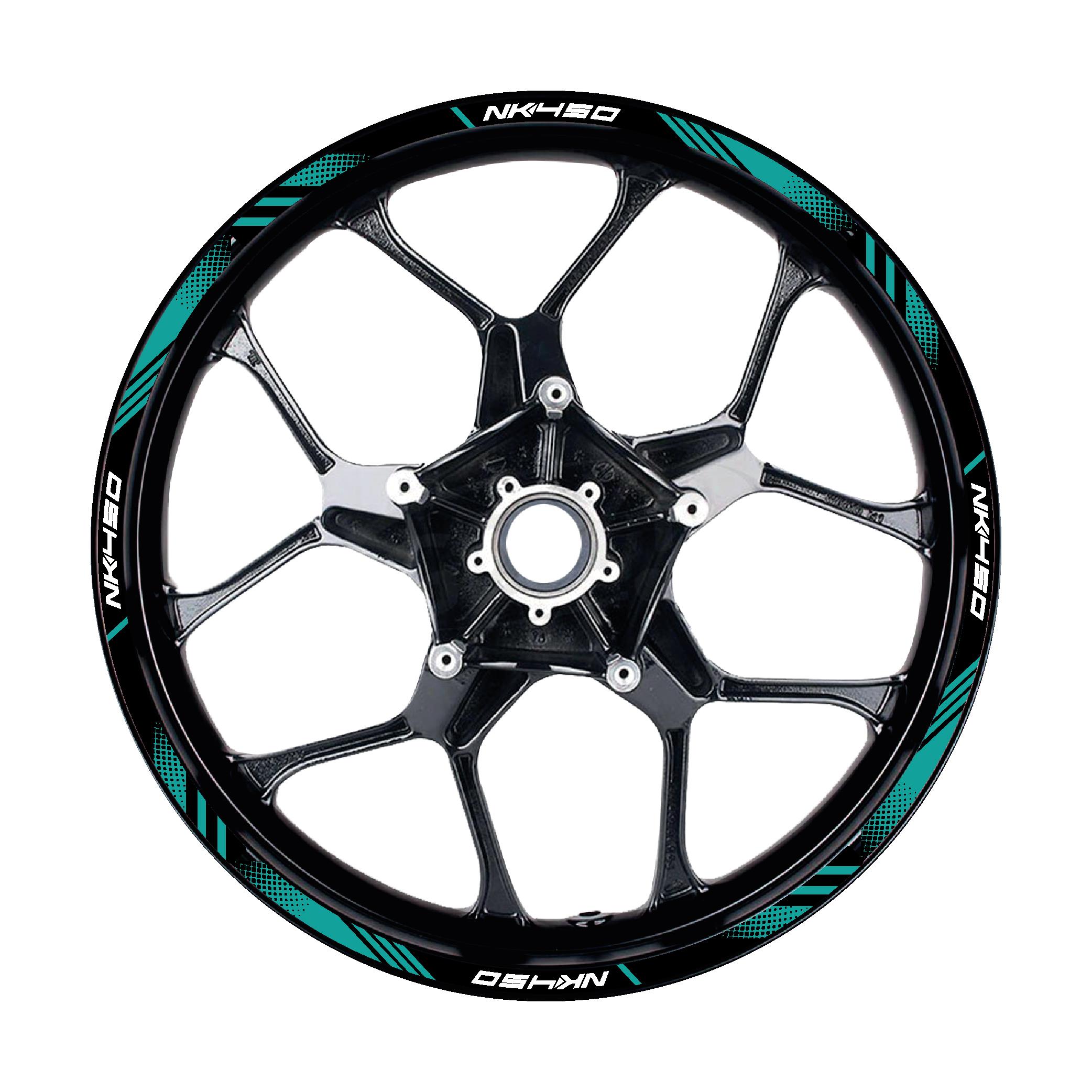 450 NKCFMOTO NK450 Sticker Jant Dışı Şerit Baskılı Turkuaz Model
