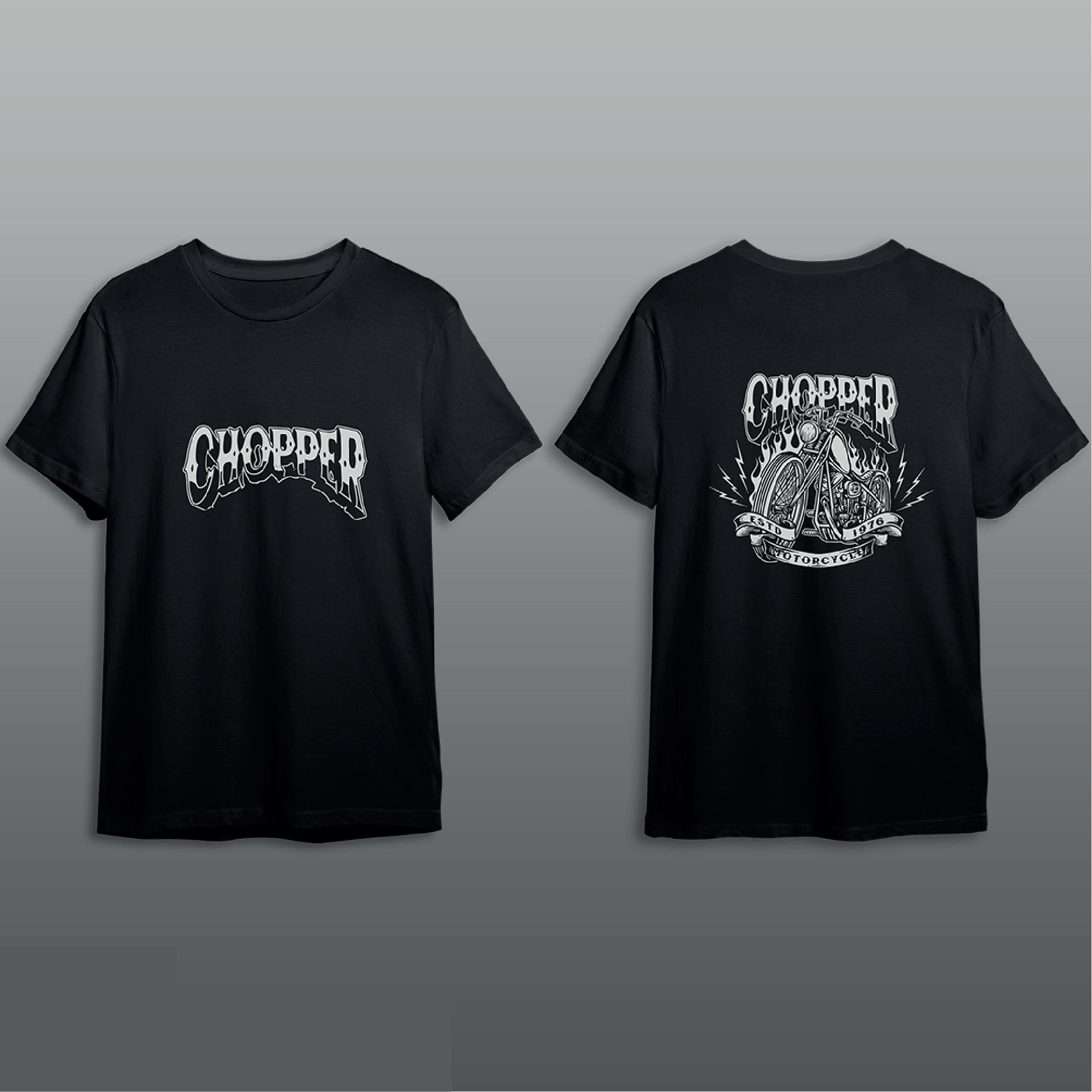 T-ShirtChopper Baskılı Tshirt Modeli Siyah