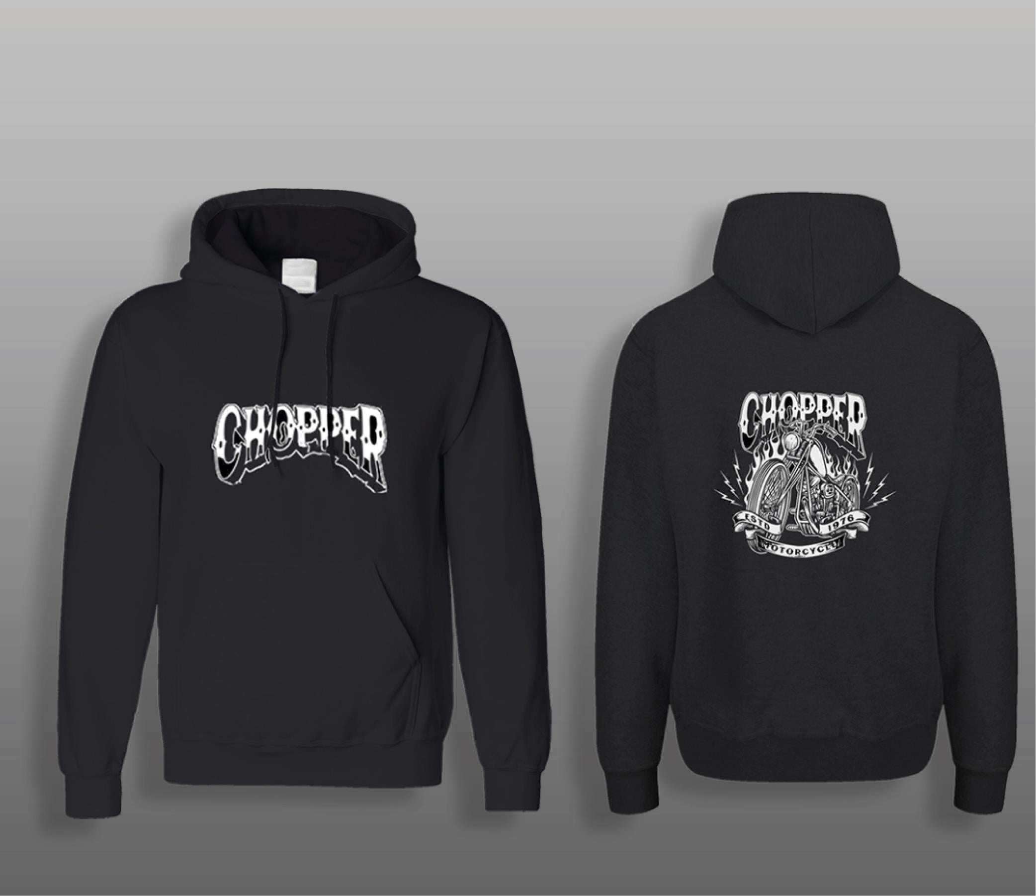 SweatshirtChopper Motorcu Sweatshirt Modeli Siyah