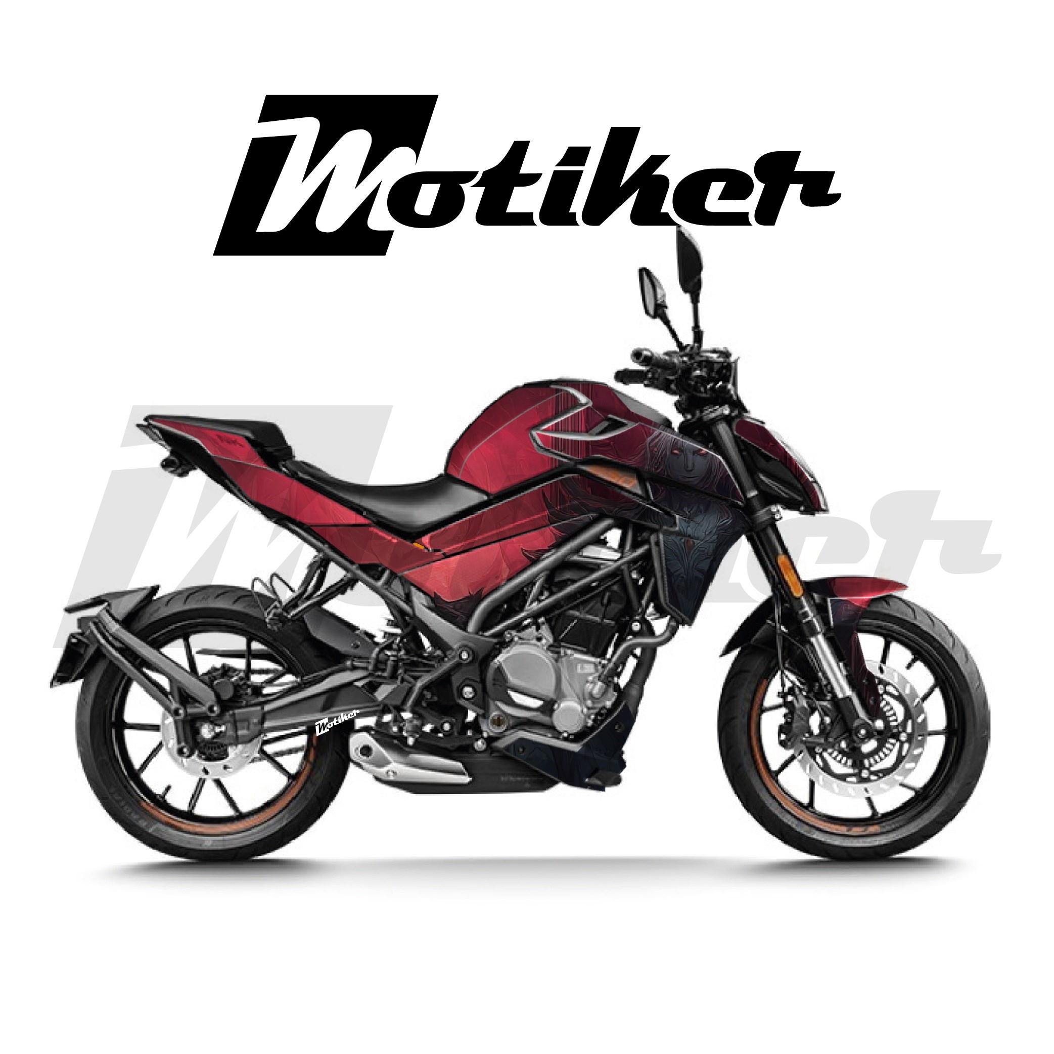 CFMOTO 250NK Parçalı Kaplama Sticker Etiket Modeli Karanlık Taht Desen 6 (MTK9367)