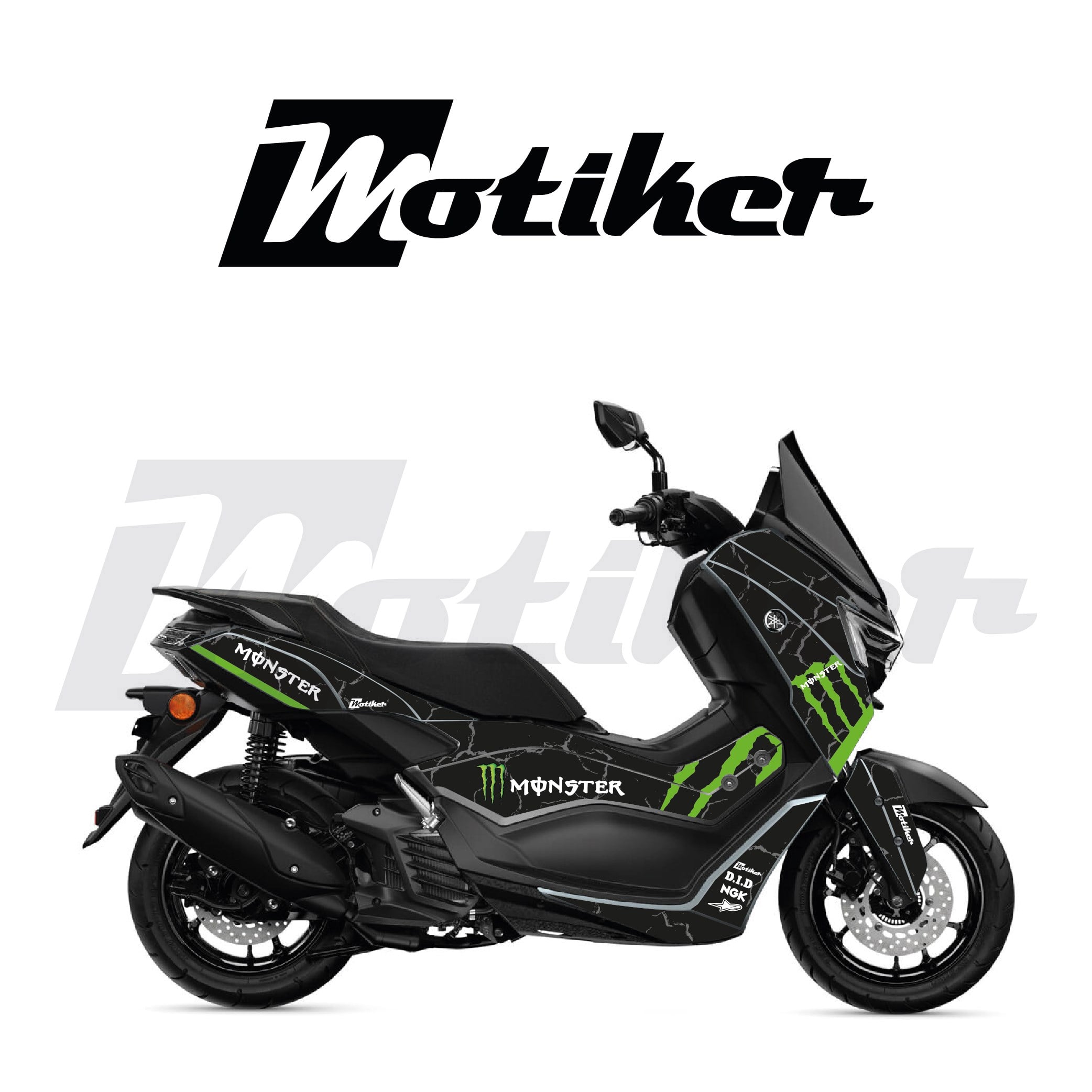 YAMAHA N-MAX Monster Tasarım Parçalı Kaplama Sticker Etiket Modeli