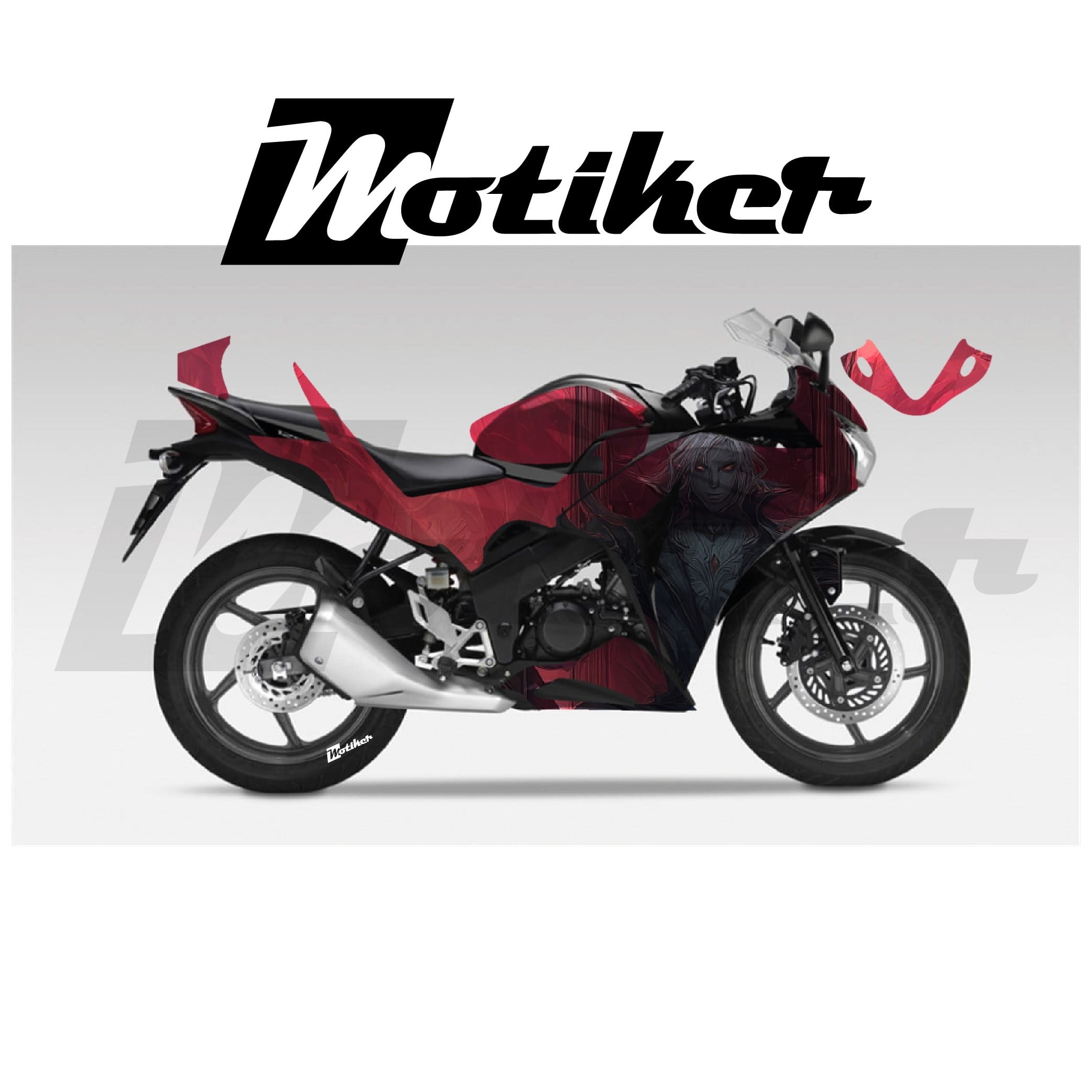 Honda CBR 125R Parçalı Kaplama Sticker Etiket Modeli Karanlık Taht Desen 6 (MTK9367)
