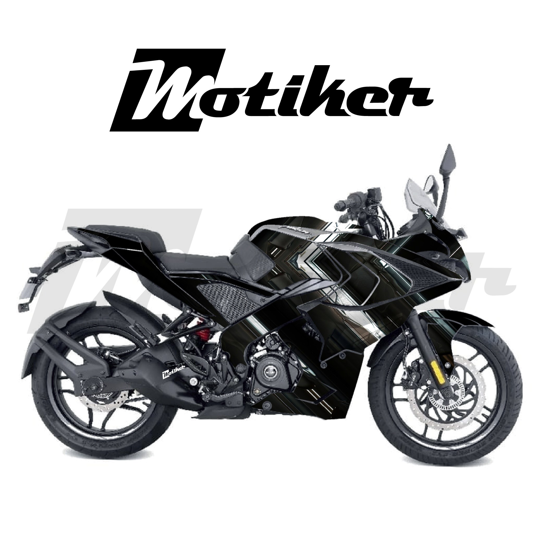 Bajaj RS200 Parçalı Kaplama Sticker Etiket Modeli Metalik Ok Desen 10 (MTK9371)