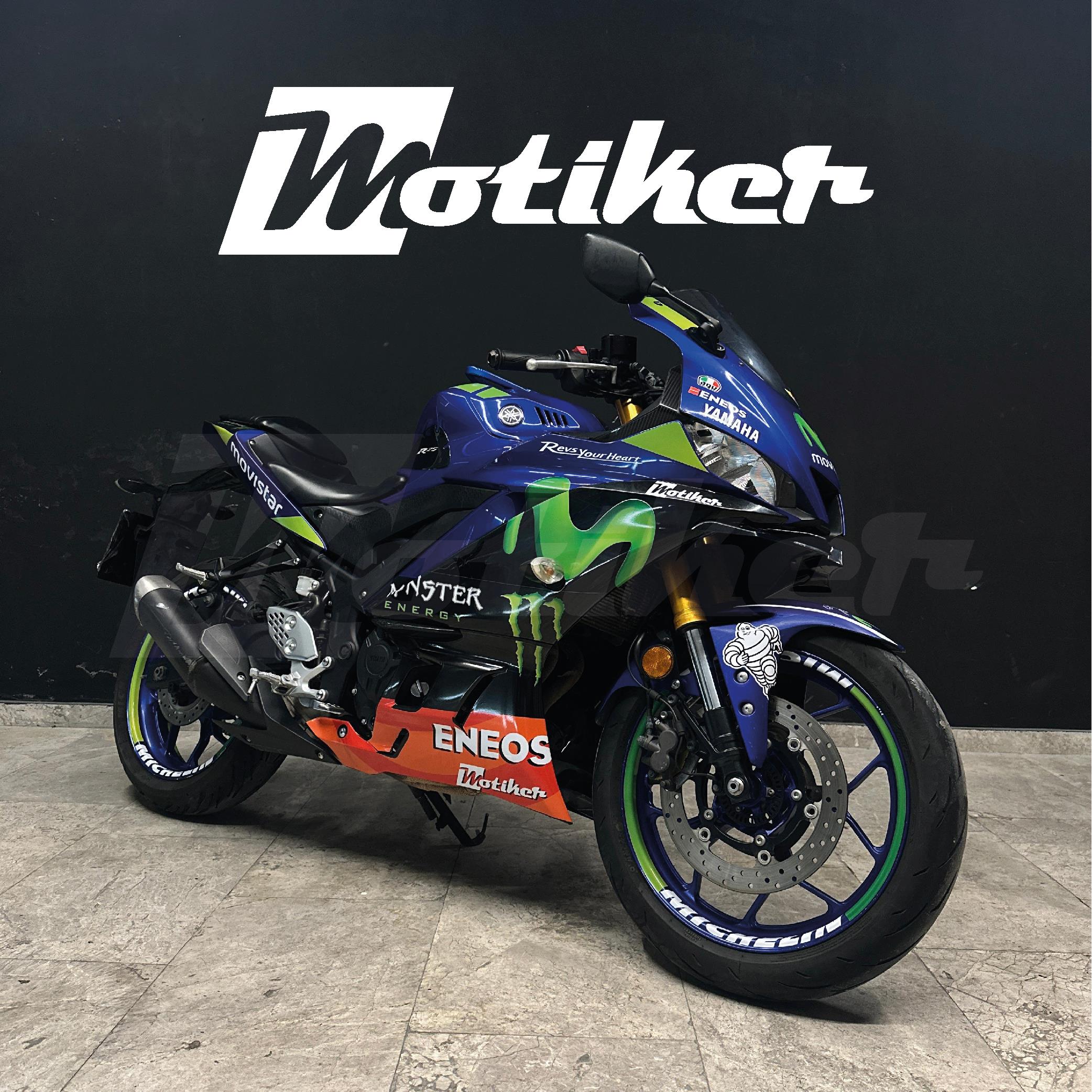 YAMAHA R25 2019-2024 Sticker Kaplama Movistar Takım Sticker Etiket Modeli